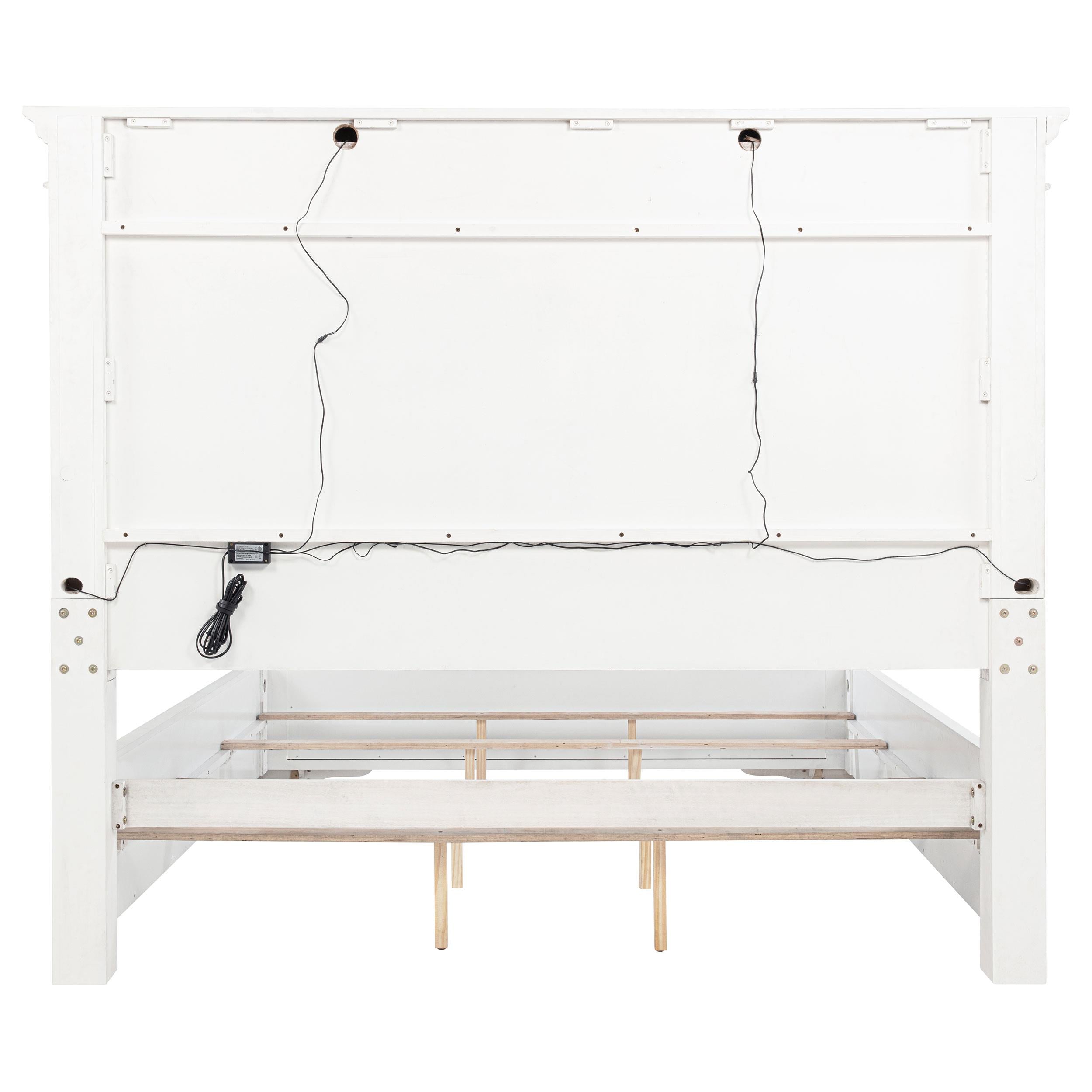  Coaster Furniture McKinney 215871KW California King LED Light Panel Bed - Vintage White IMAGE 5