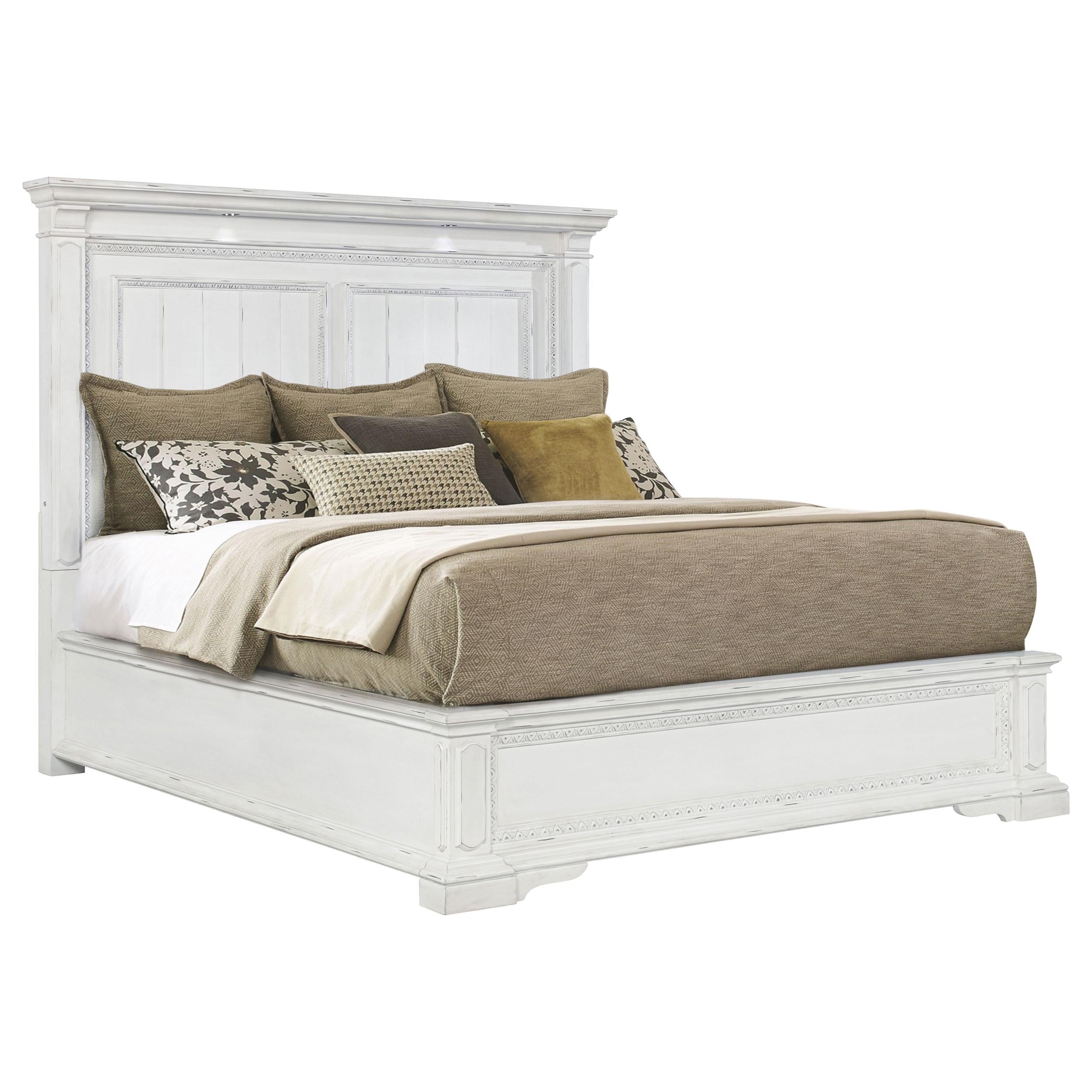  Coaster Furniture McKinney 215871KW California King LED Light Panel Bed - Vintage White IMAGE 8