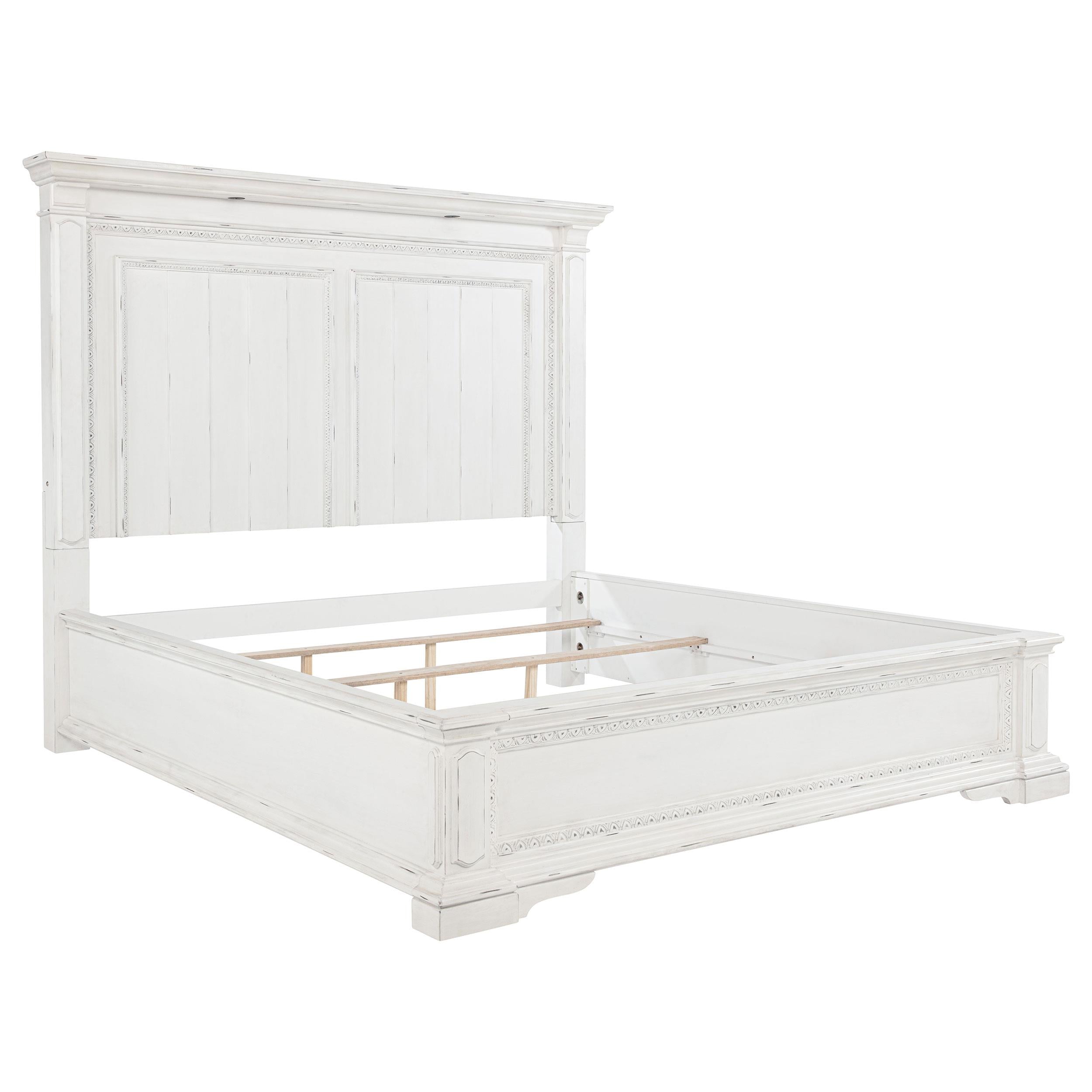  Coaster Furniture McKinney 215871Q Queen LED Light Panel Bed - Vintage White IMAGE 1