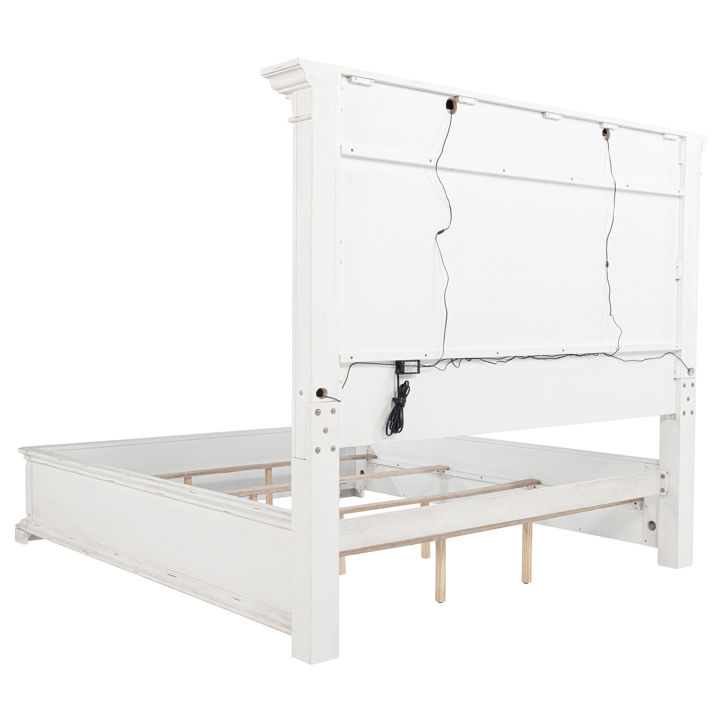  Coaster Furniture McKinney 215871Q Queen LED Light Panel Bed - Vintage White IMAGE 3