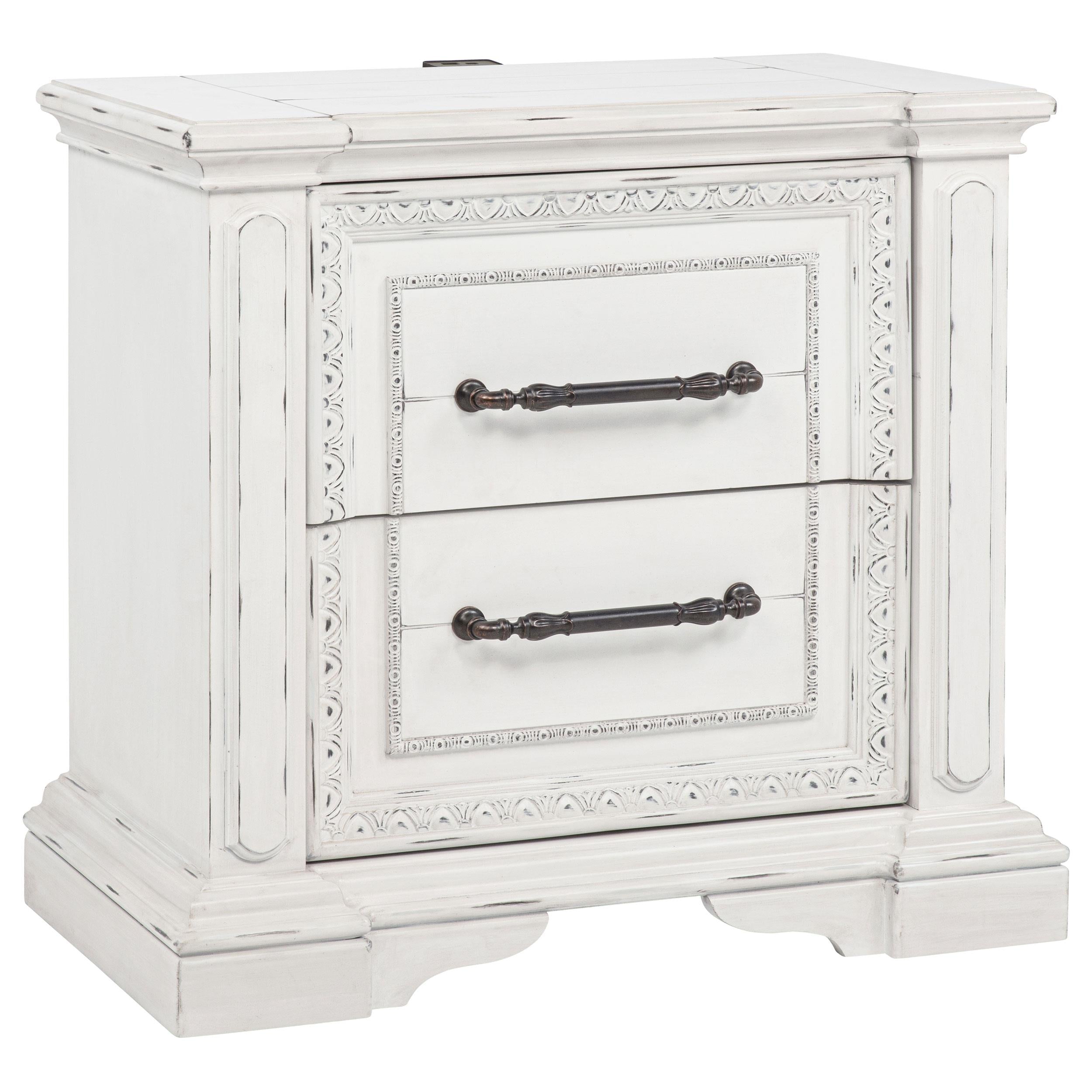  Coaster Furniture McKinney 215872 2-drawer Nightstand with Dual USB - Vintage White IMAGE 1