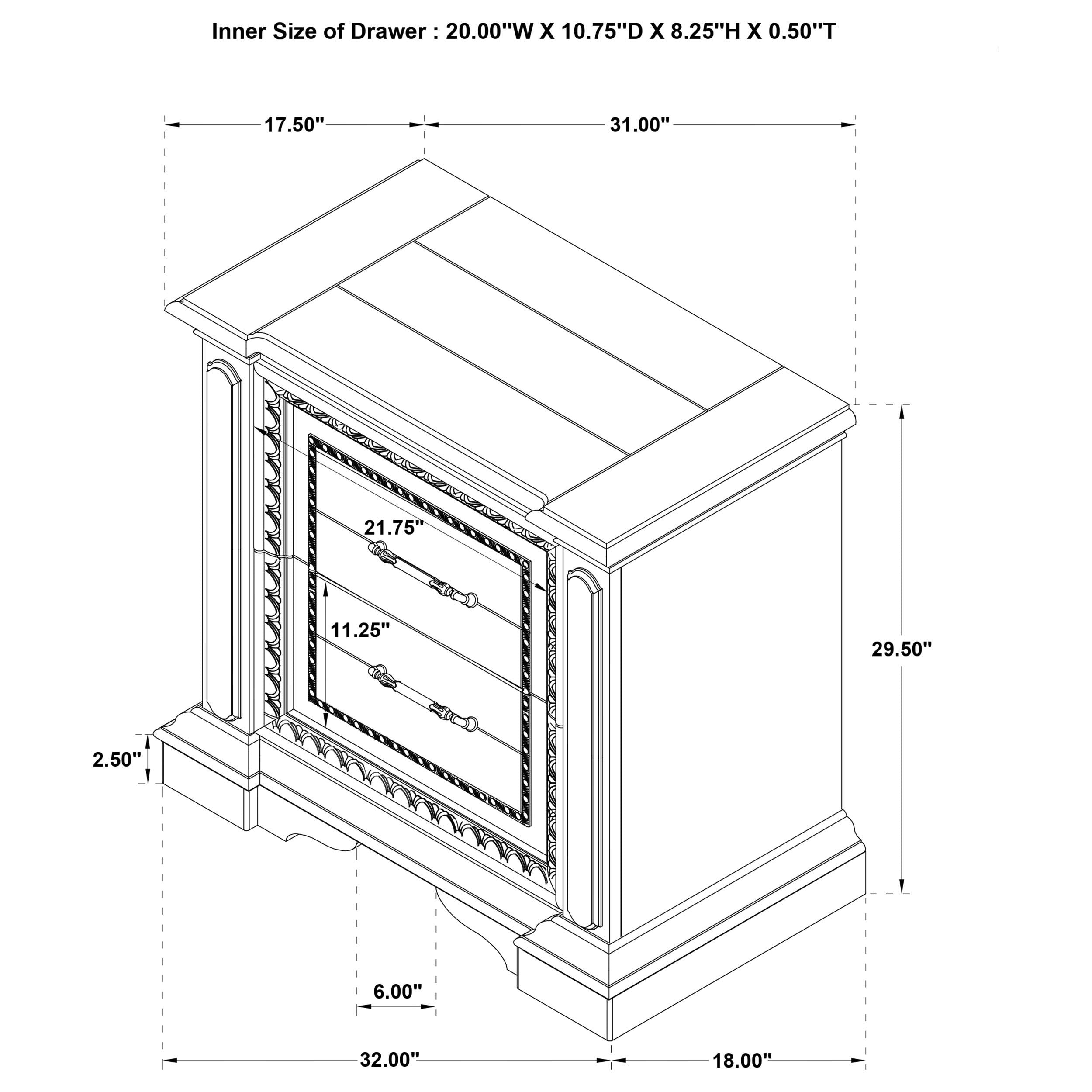  Coaster Furniture McKinney 215872 2-drawer Nightstand with Dual USB - Vintage White IMAGE 13