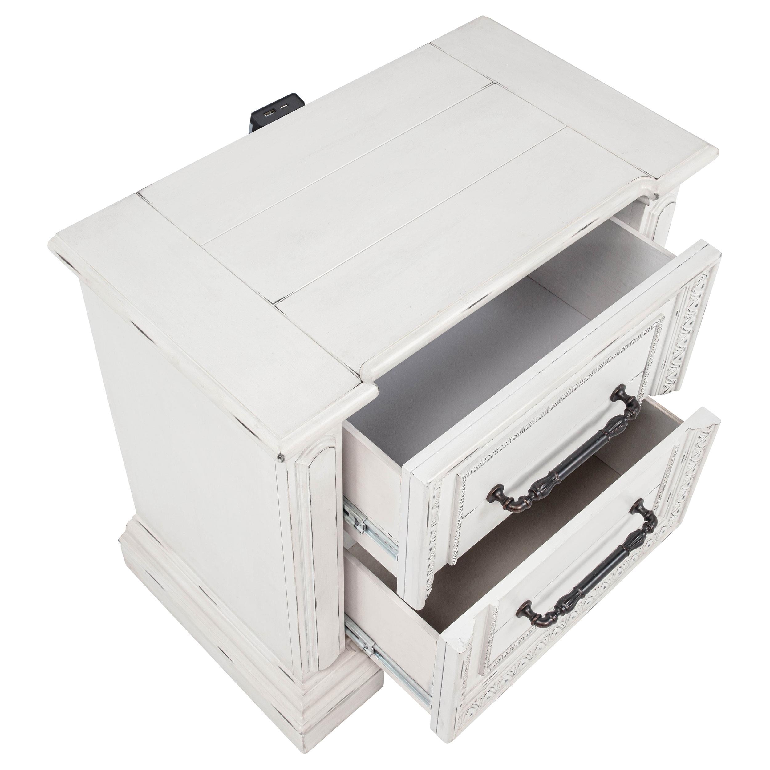  Coaster Furniture McKinney 215872 2-drawer Nightstand with Dual USB - Vintage White IMAGE 5
