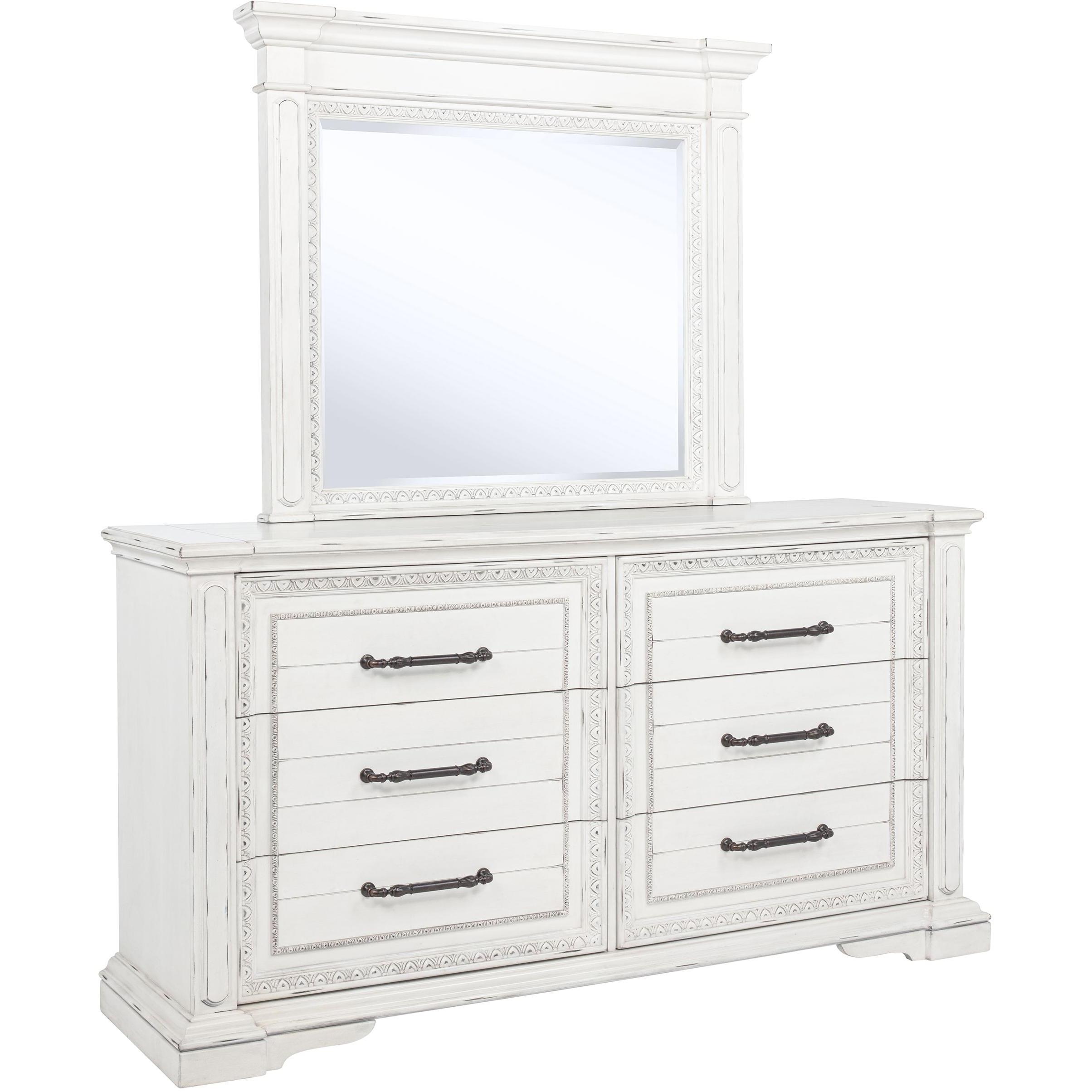 Coaster Furniture McKinney 215873M 6-drawer Bedroom Dresser with Mirror - Vintage White IMAGE 1
