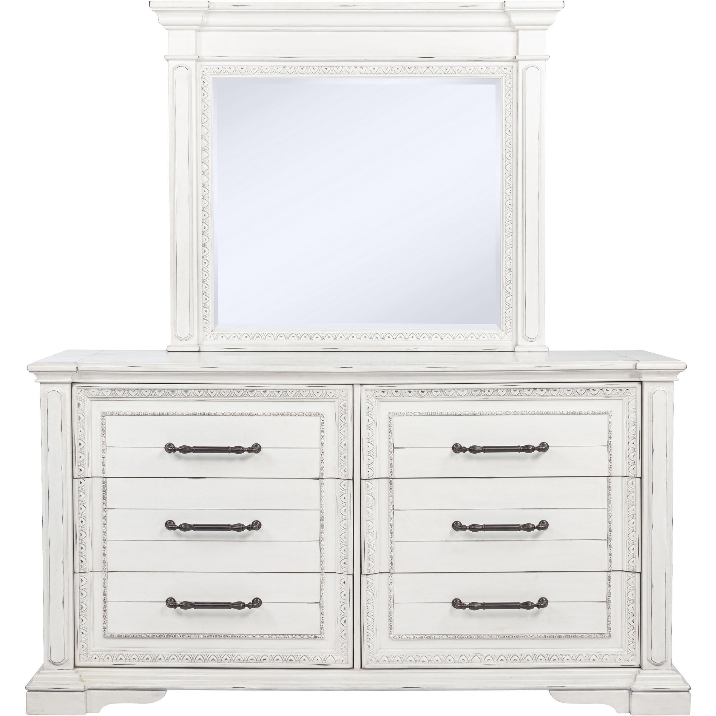  Coaster Furniture McKinney 215873M 6-drawer Bedroom Dresser with Mirror - Vintage White IMAGE 3