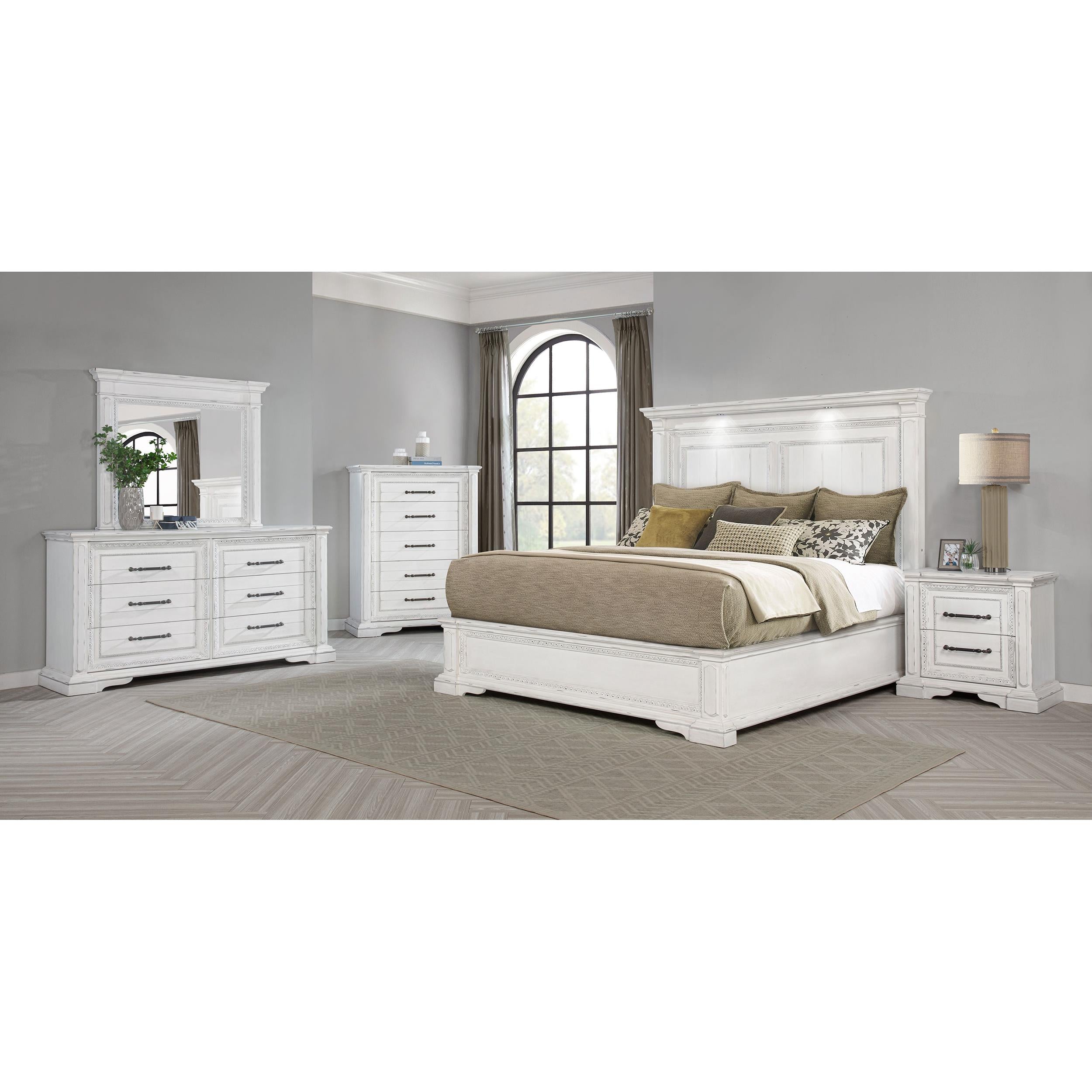  Coaster Furniture McKinney 215874 Dresser Mirror - Vintage White IMAGE 4