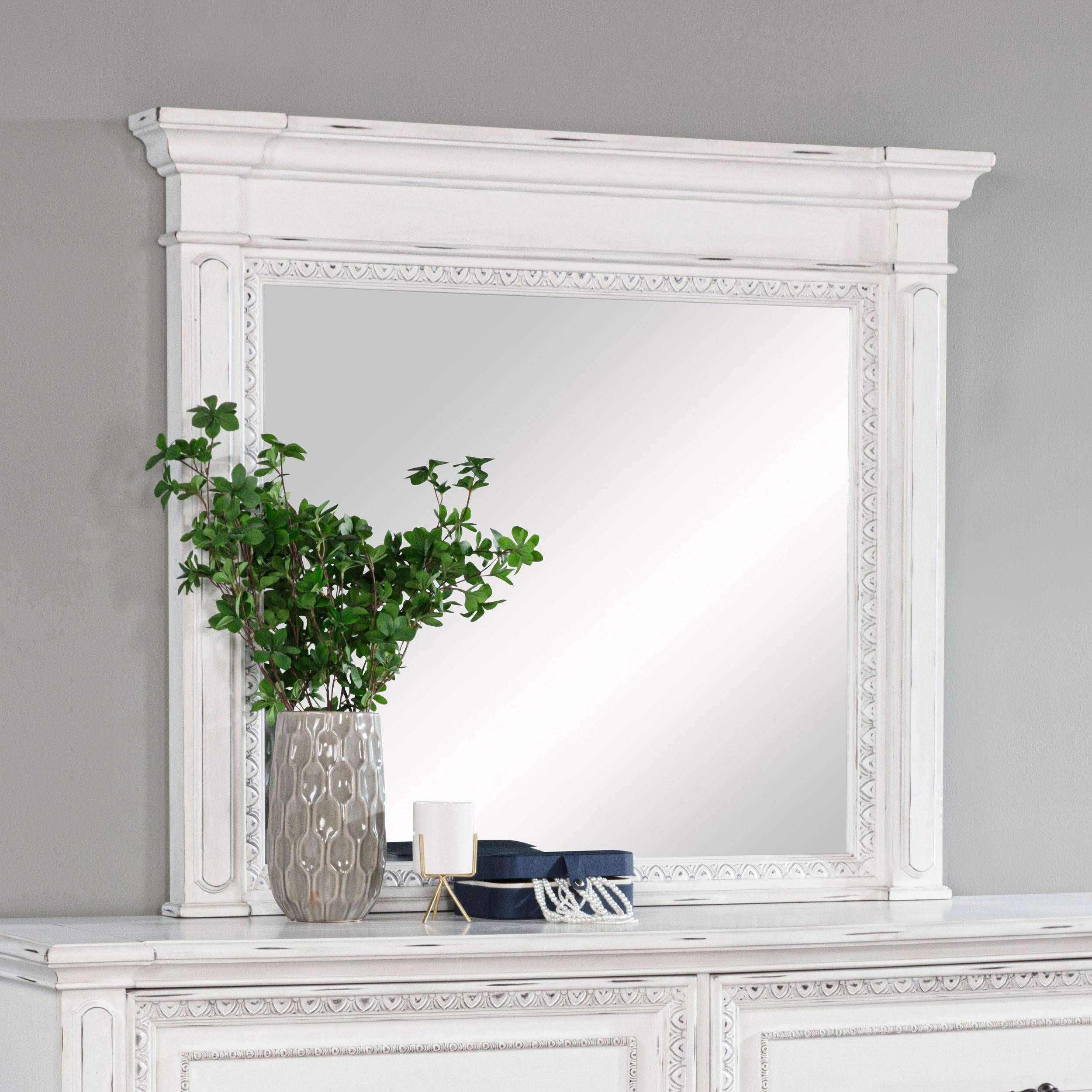  Coaster Furniture McKinney 215874 Dresser Mirror - Vintage White IMAGE 6