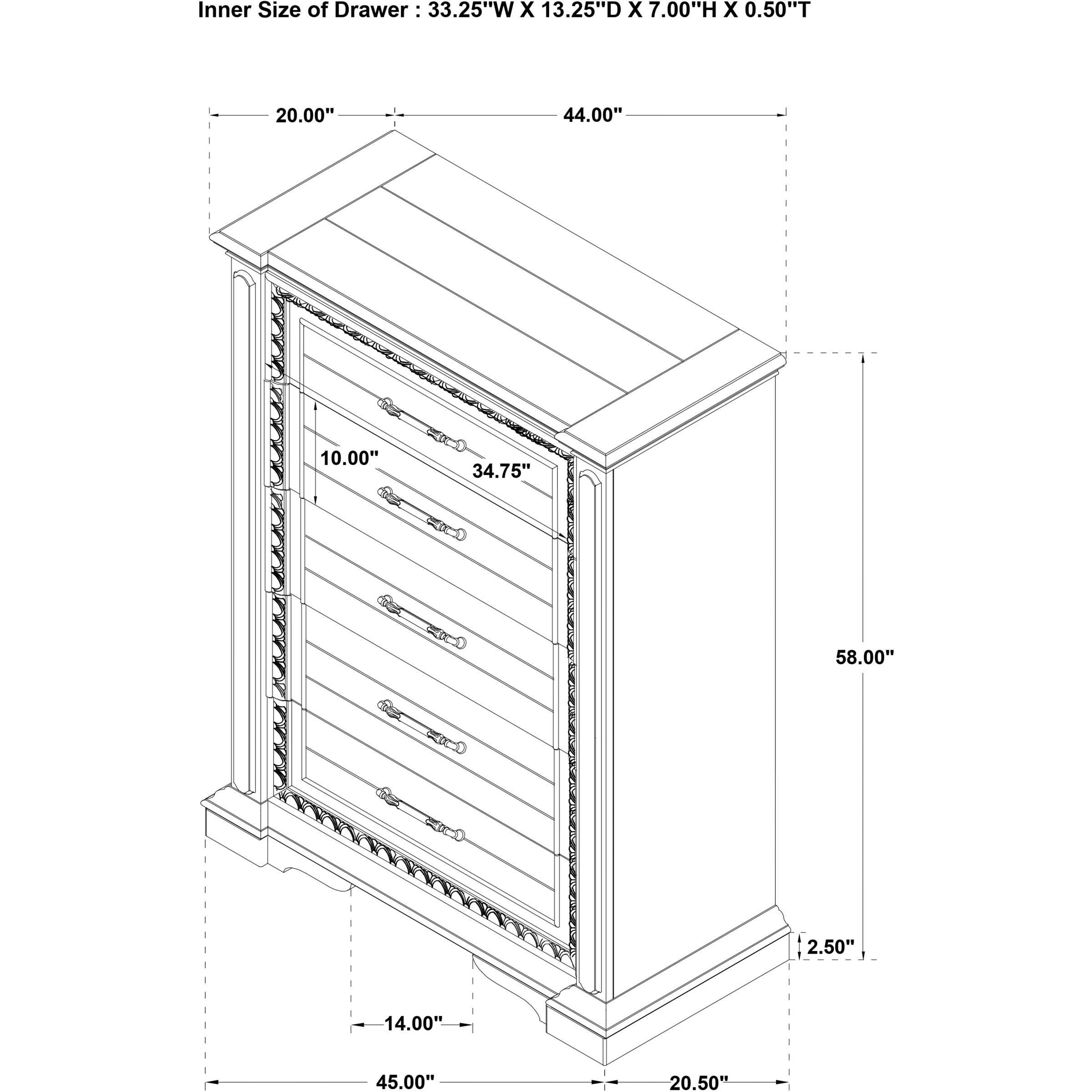  Coaster Furniture McKinney 215875 5-drawer Bedroom Chest - Vintage White IMAGE 12