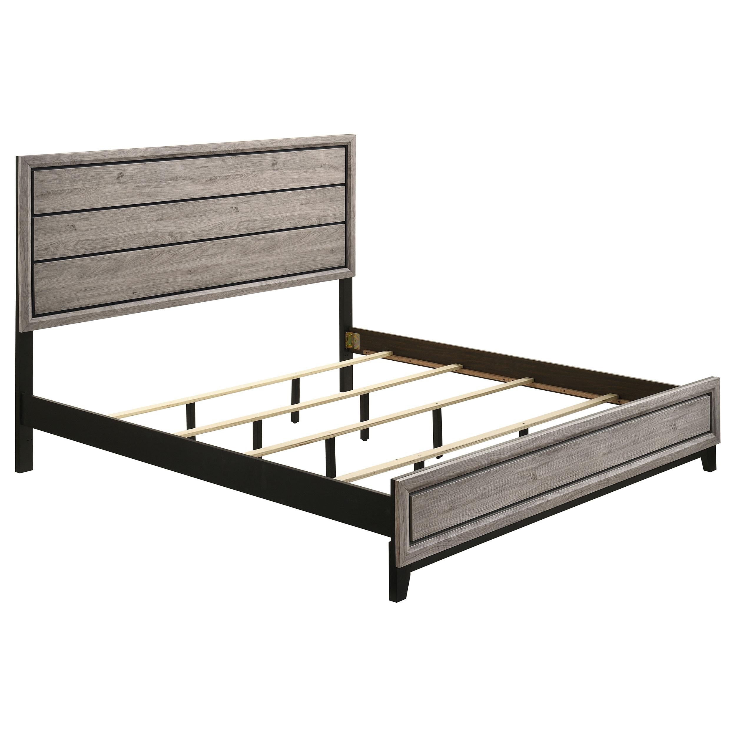  Coaster Furniture Valen 215911KE Wood Eastern King Panel Bed - Light Taupe IMAGE 1