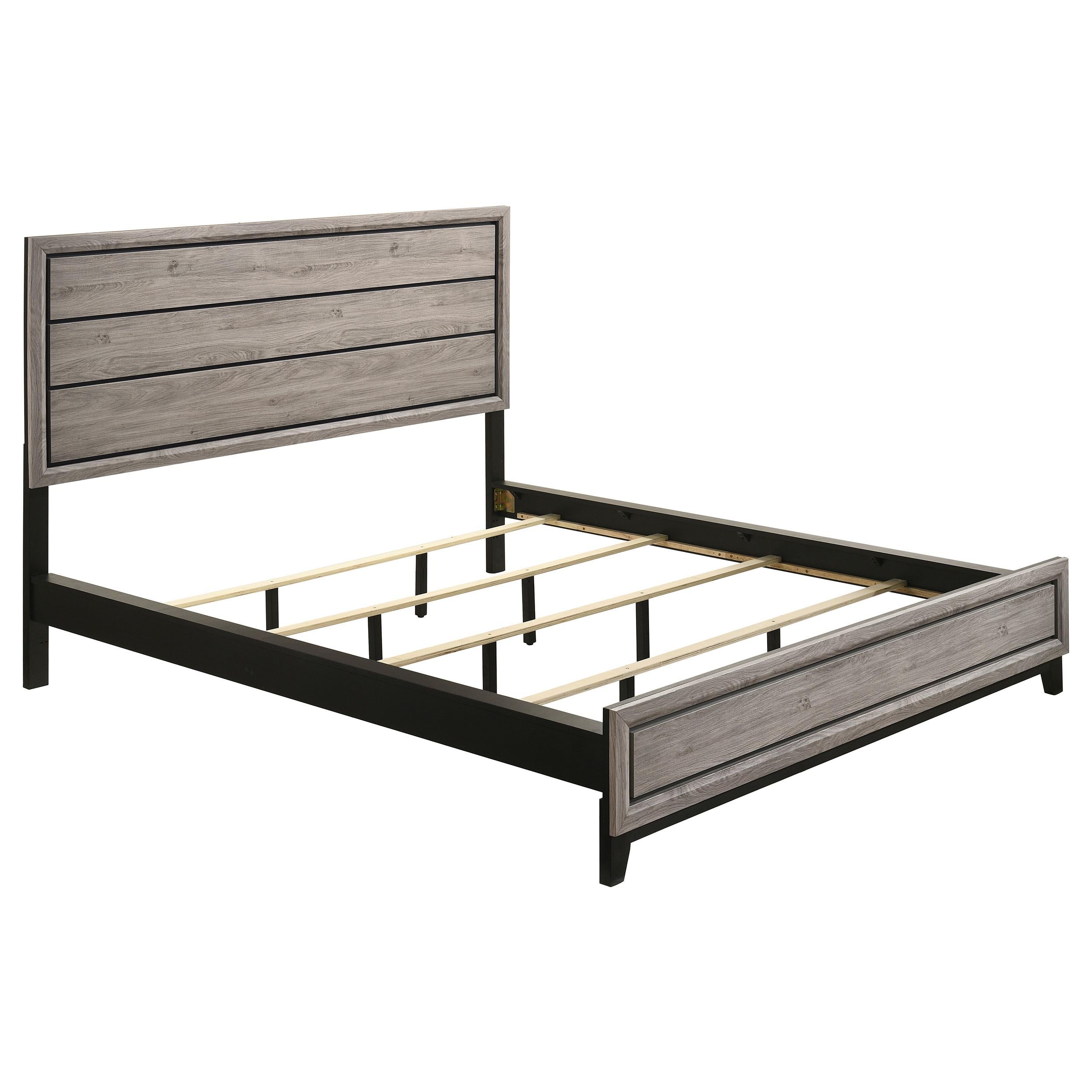  Coaster Furniture Valen 215911KW Wood California King Panel Bed - Light Taupe IMAGE 1