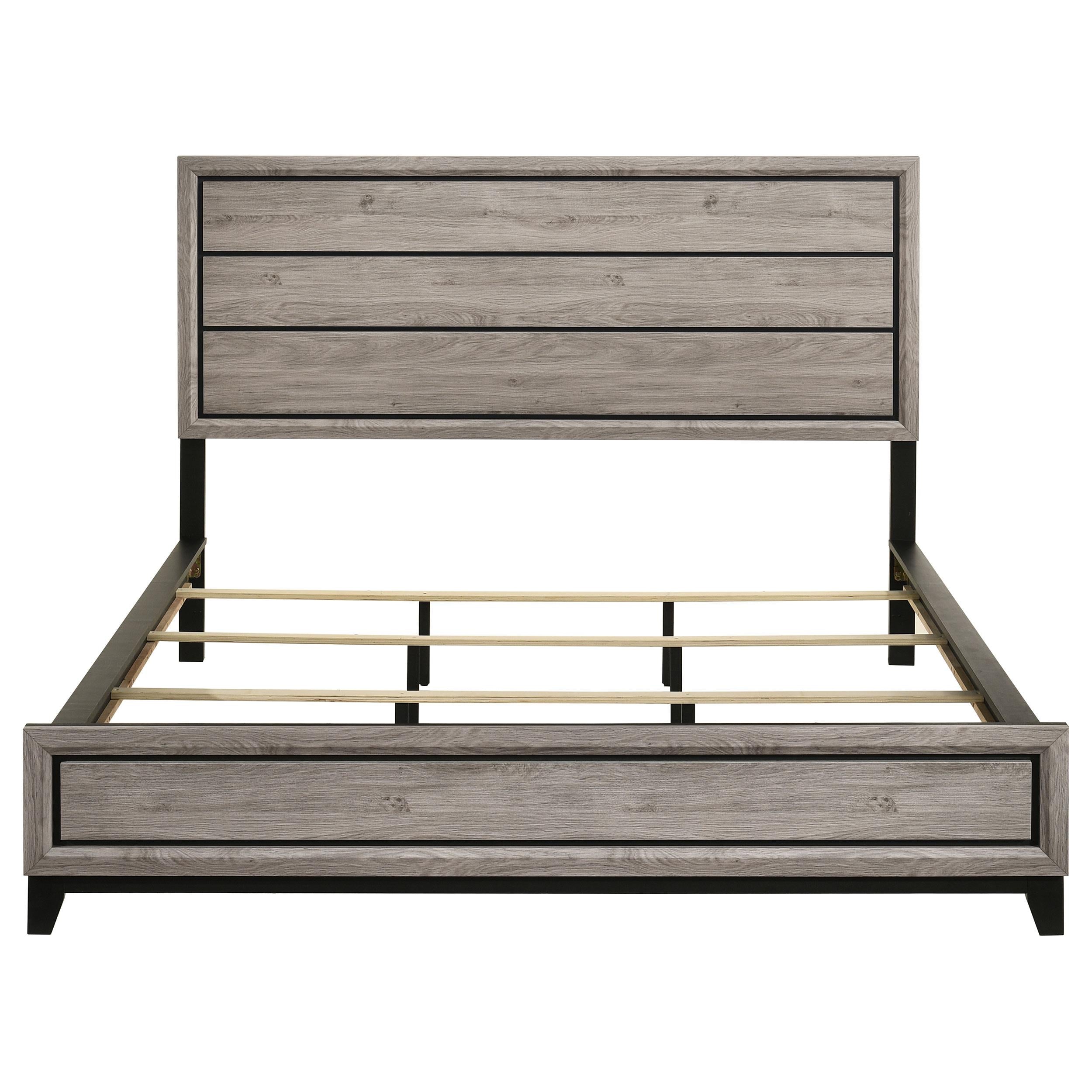  Coaster Furniture Valen 215911KW Wood California King Panel Bed - Light Taupe IMAGE 2