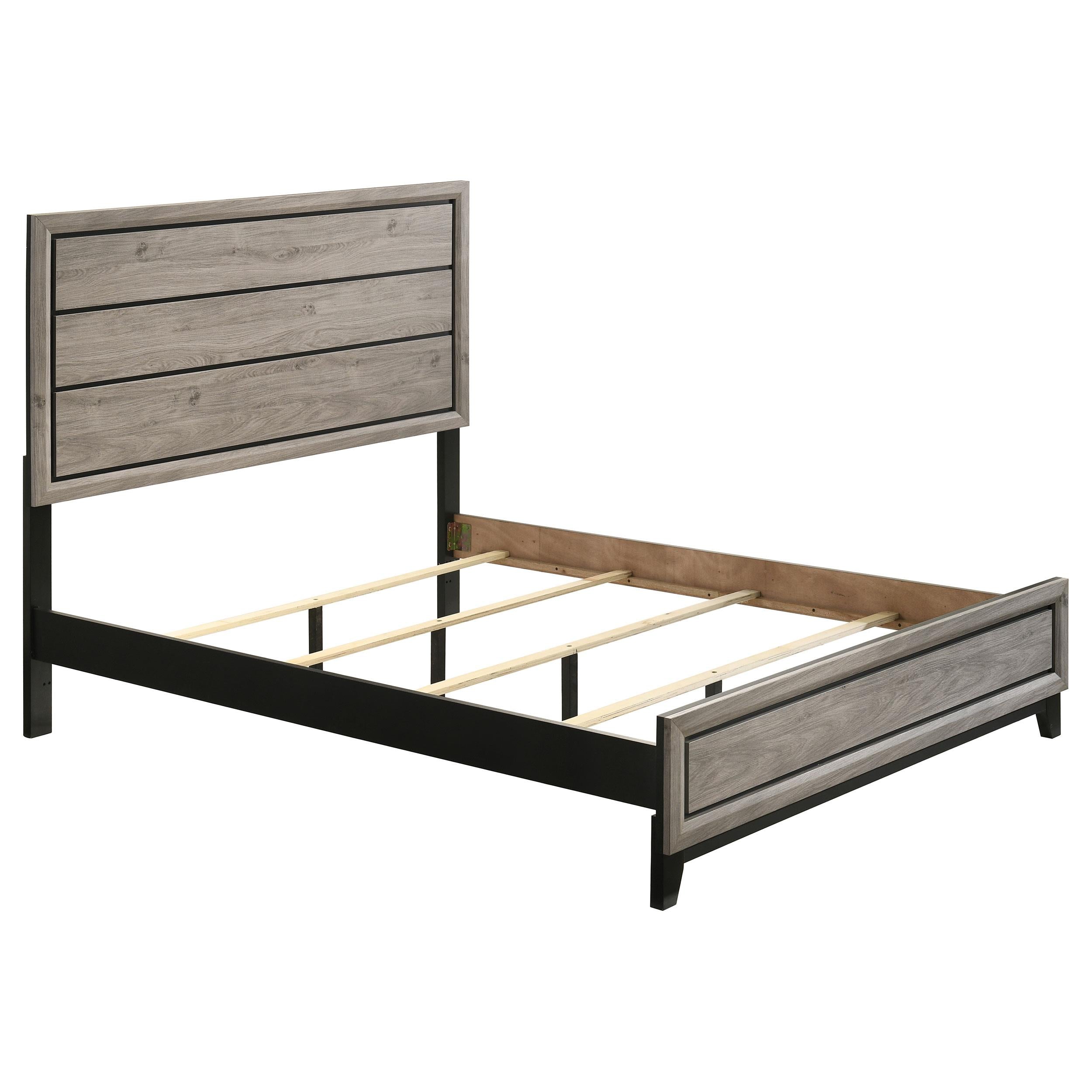  Coaster Furniture Valen 215911Q Wood Queen Panel Bed - Light Taupe IMAGE 1
