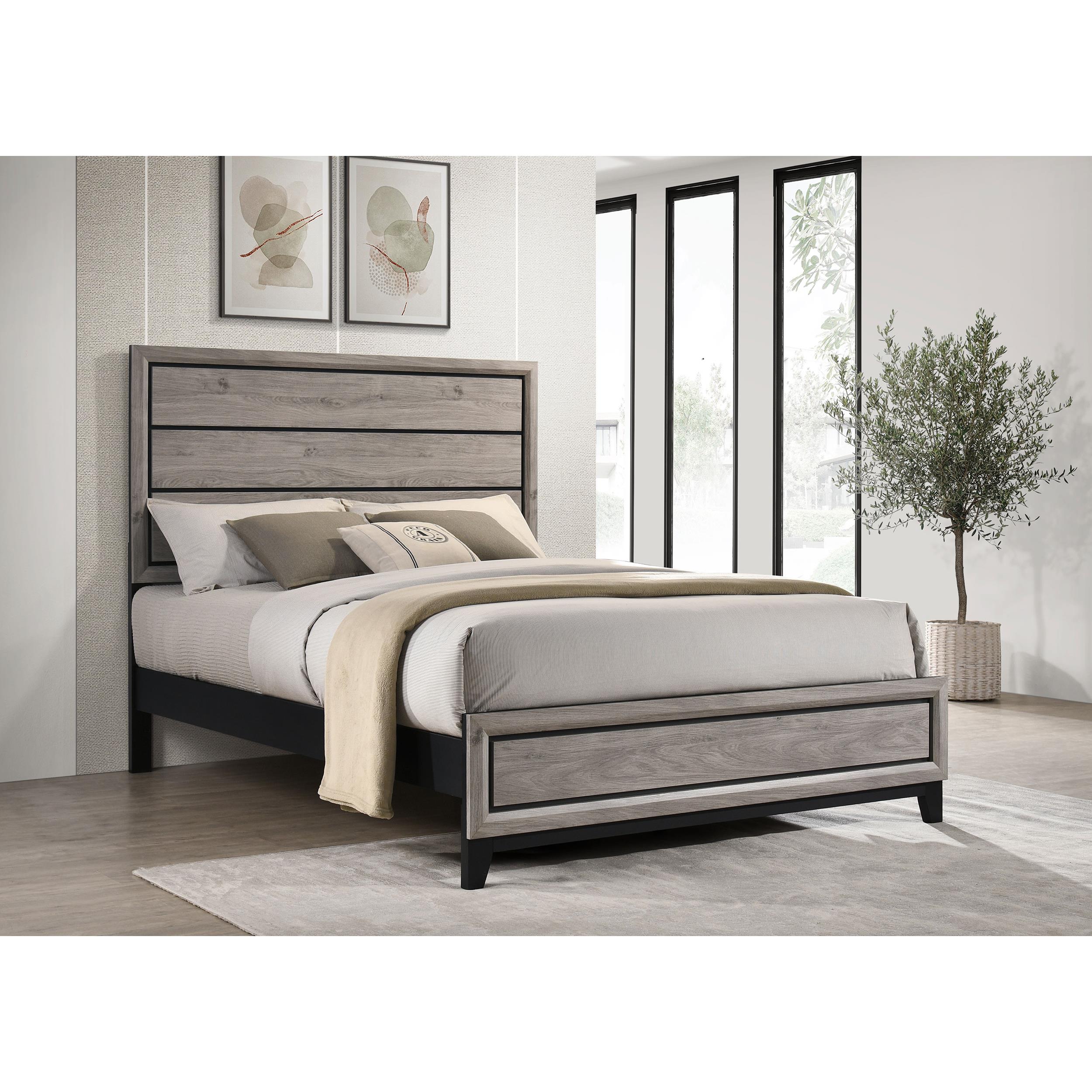  Coaster Furniture Valen 215911Q Wood Queen Panel Bed - Light Taupe IMAGE 5