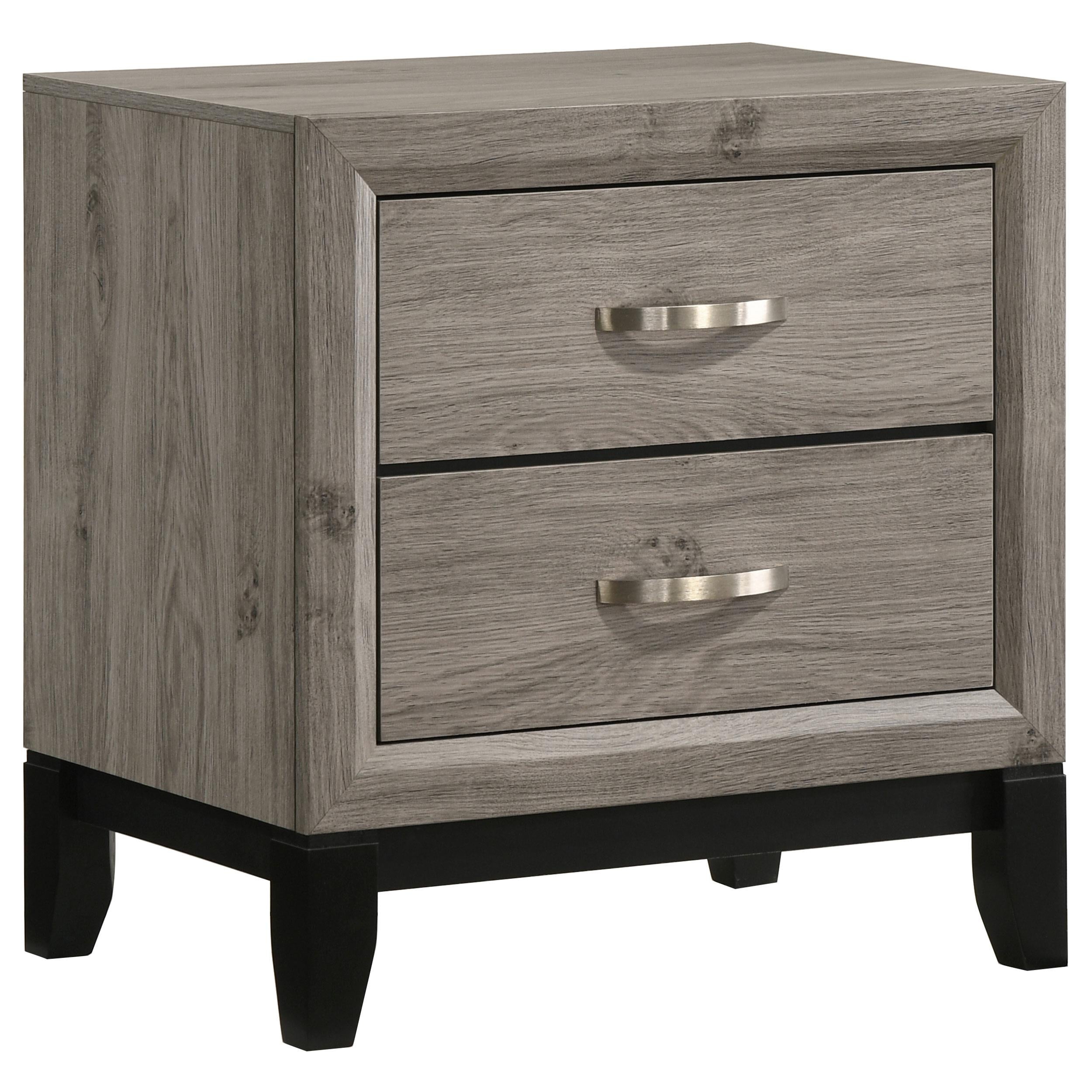  Coaster Furniture Valen 215912 2-drawer Nightstand Bedside Table - Light Taupe IMAGE 1