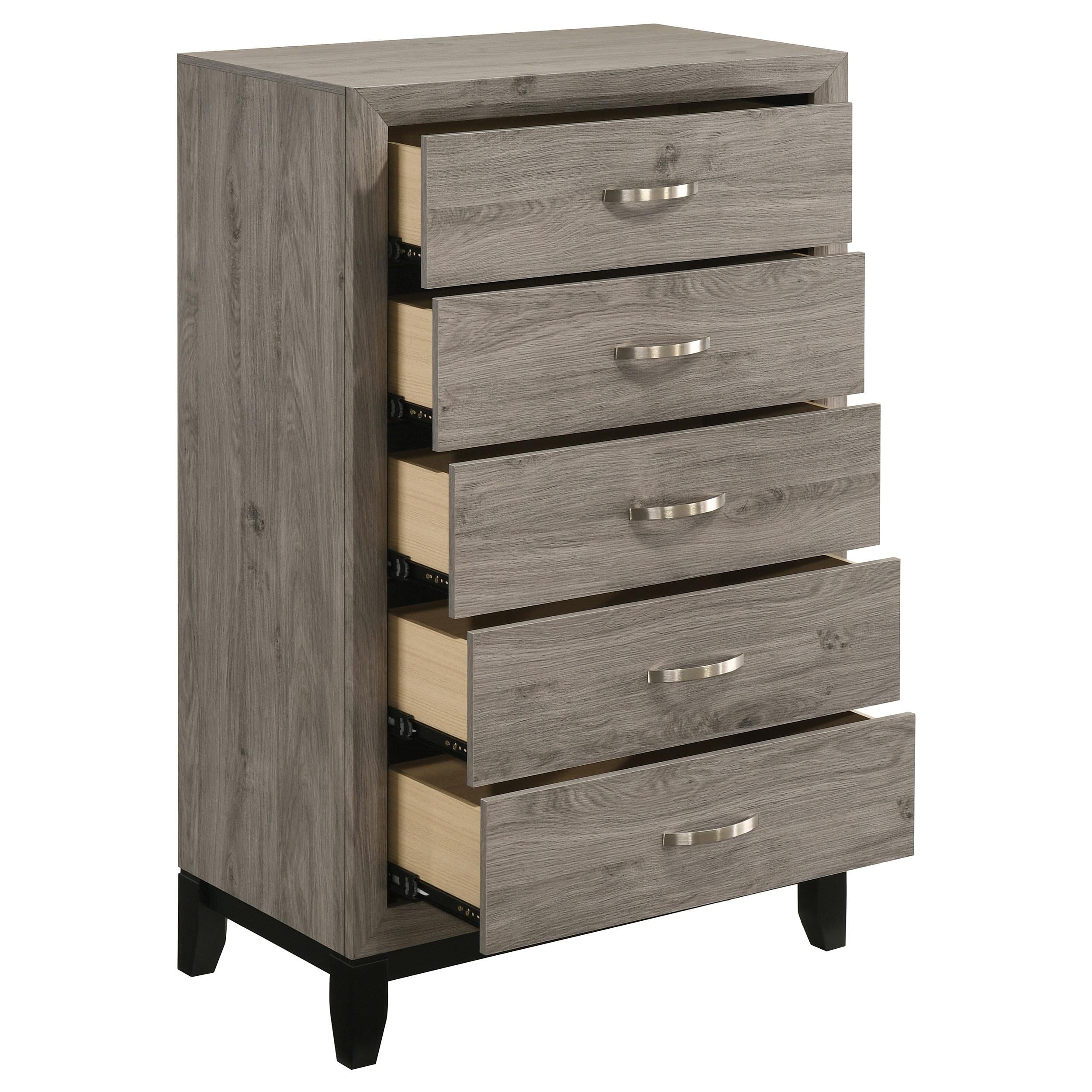  Coaster Furniture Valen 215915 5-drawer Bedroom Chest - Light Taupe IMAGE 5