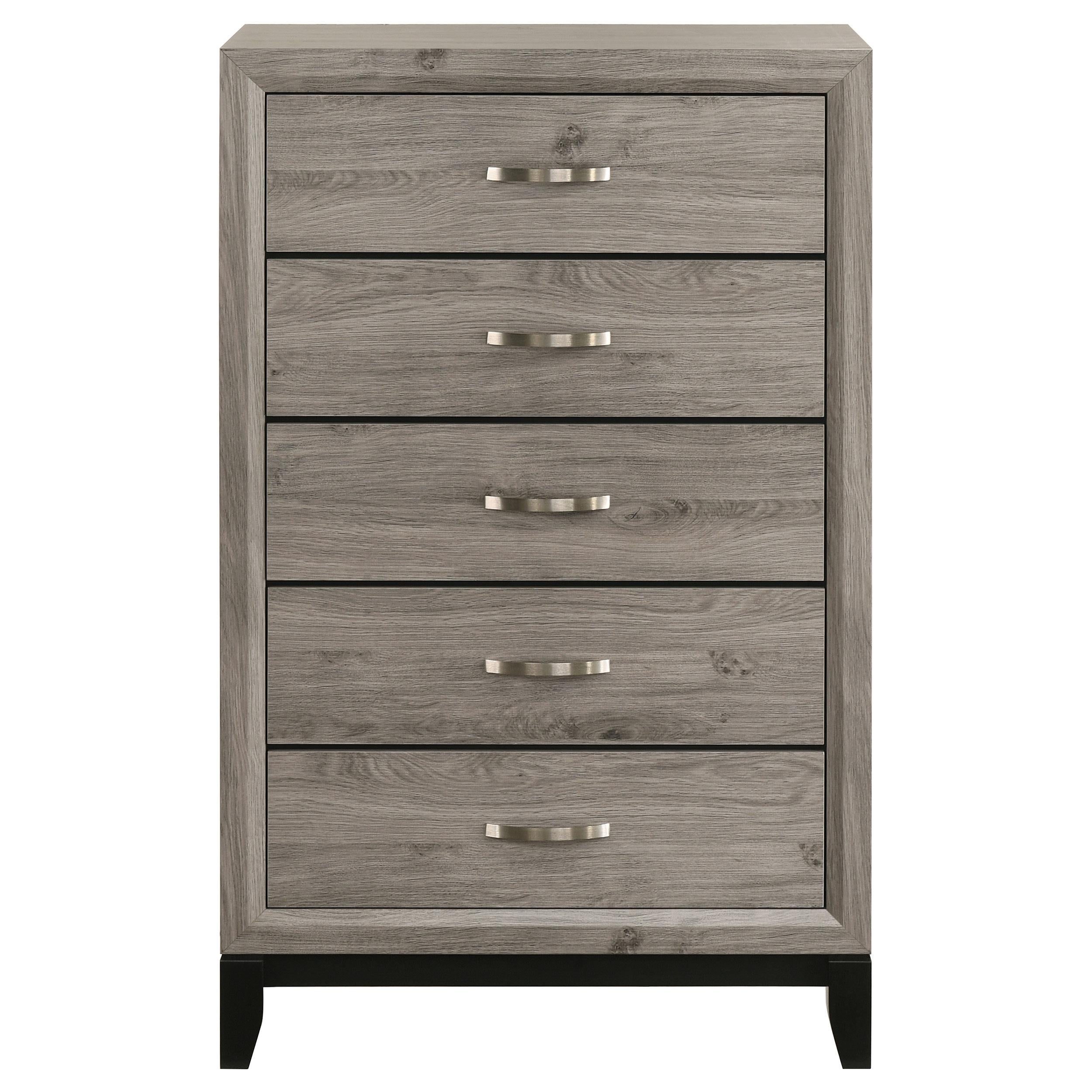  Coaster Furniture Valen 215915 5-drawer Bedroom Chest - Light Taupe IMAGE 9