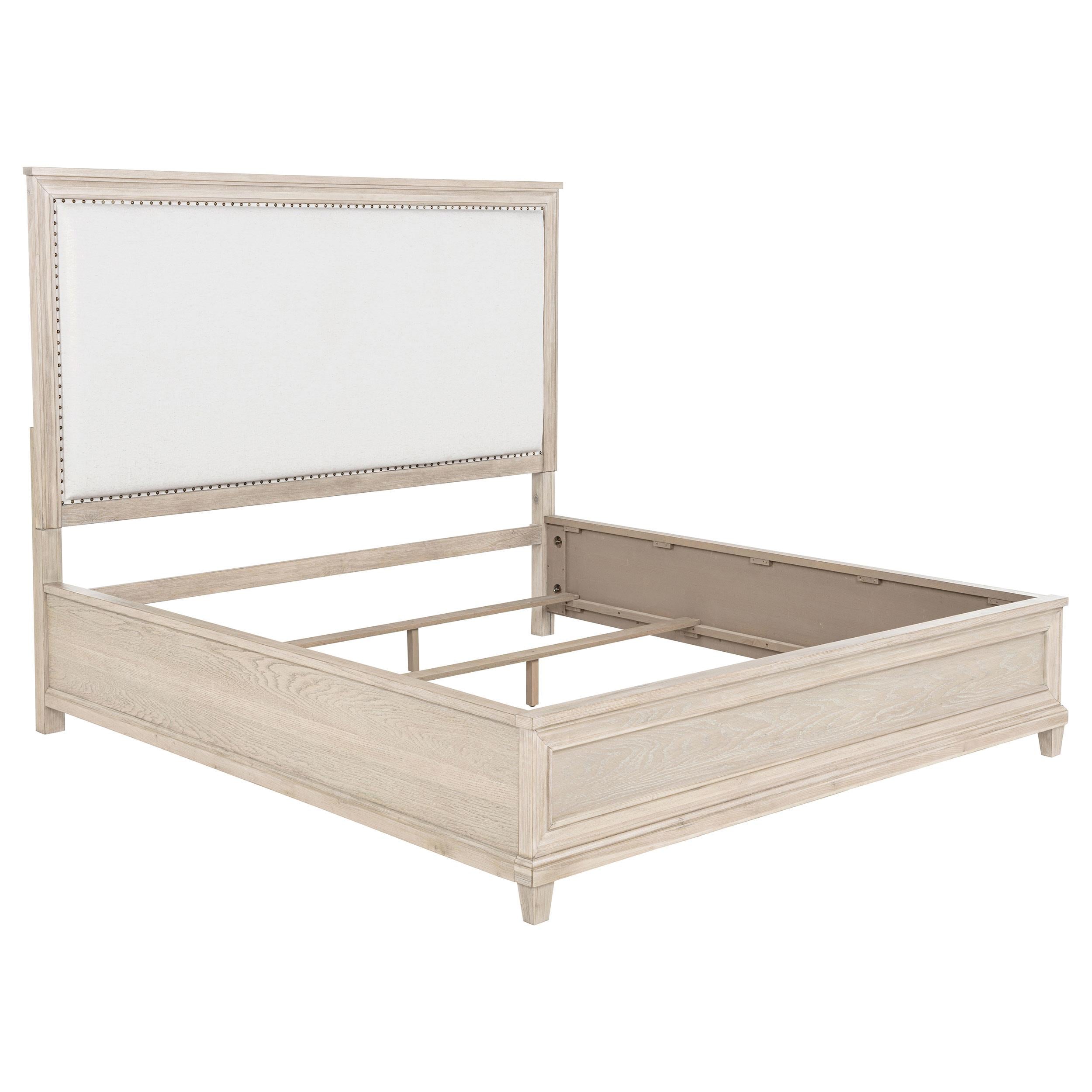  Coaster Furniture Pembroke 215921KW 66-inch California King Panel Bed - Washed Oak IMAGE 1