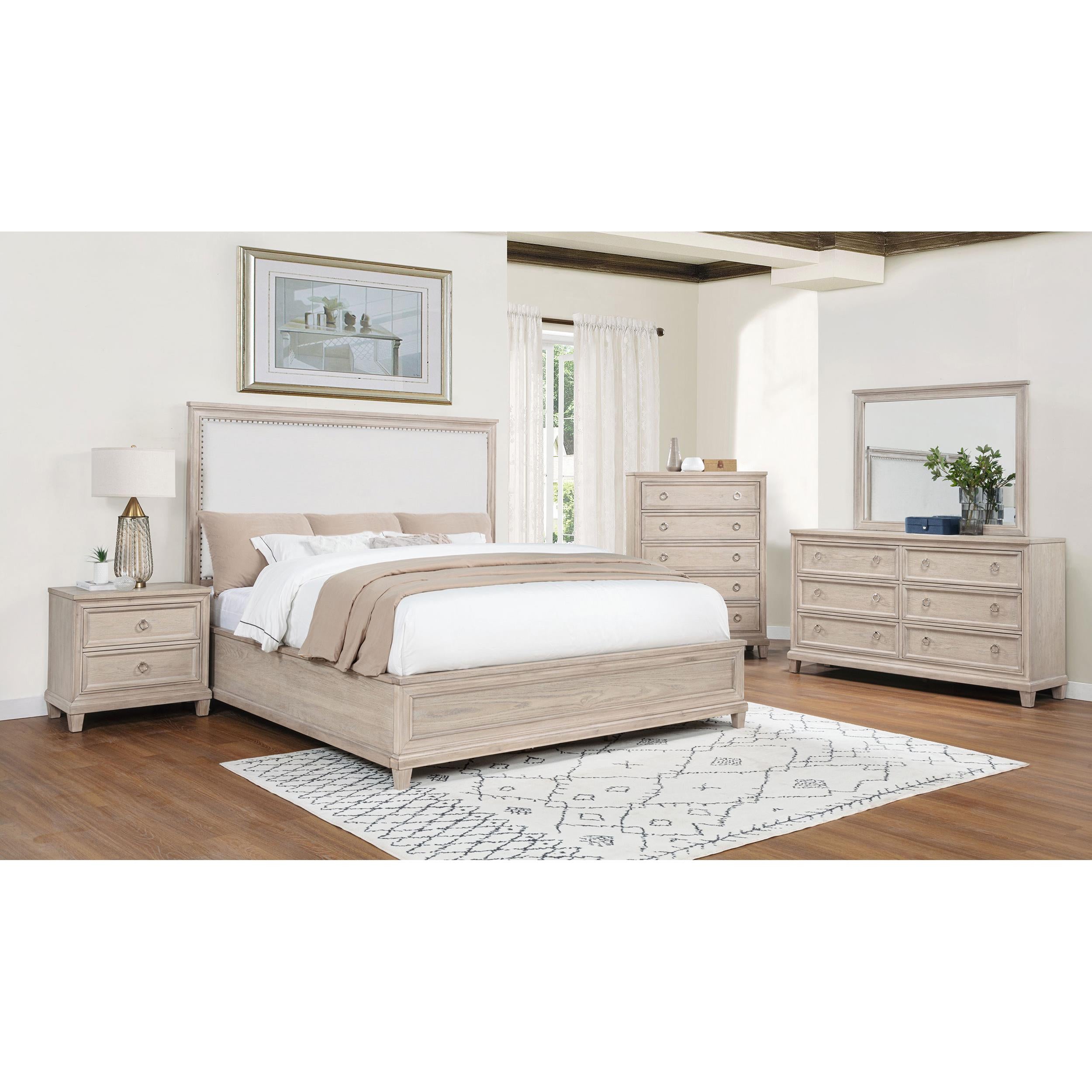  Coaster Furniture Pembroke 215921Q 66-inch Queen Panel Bed - Washed Oak IMAGE 9