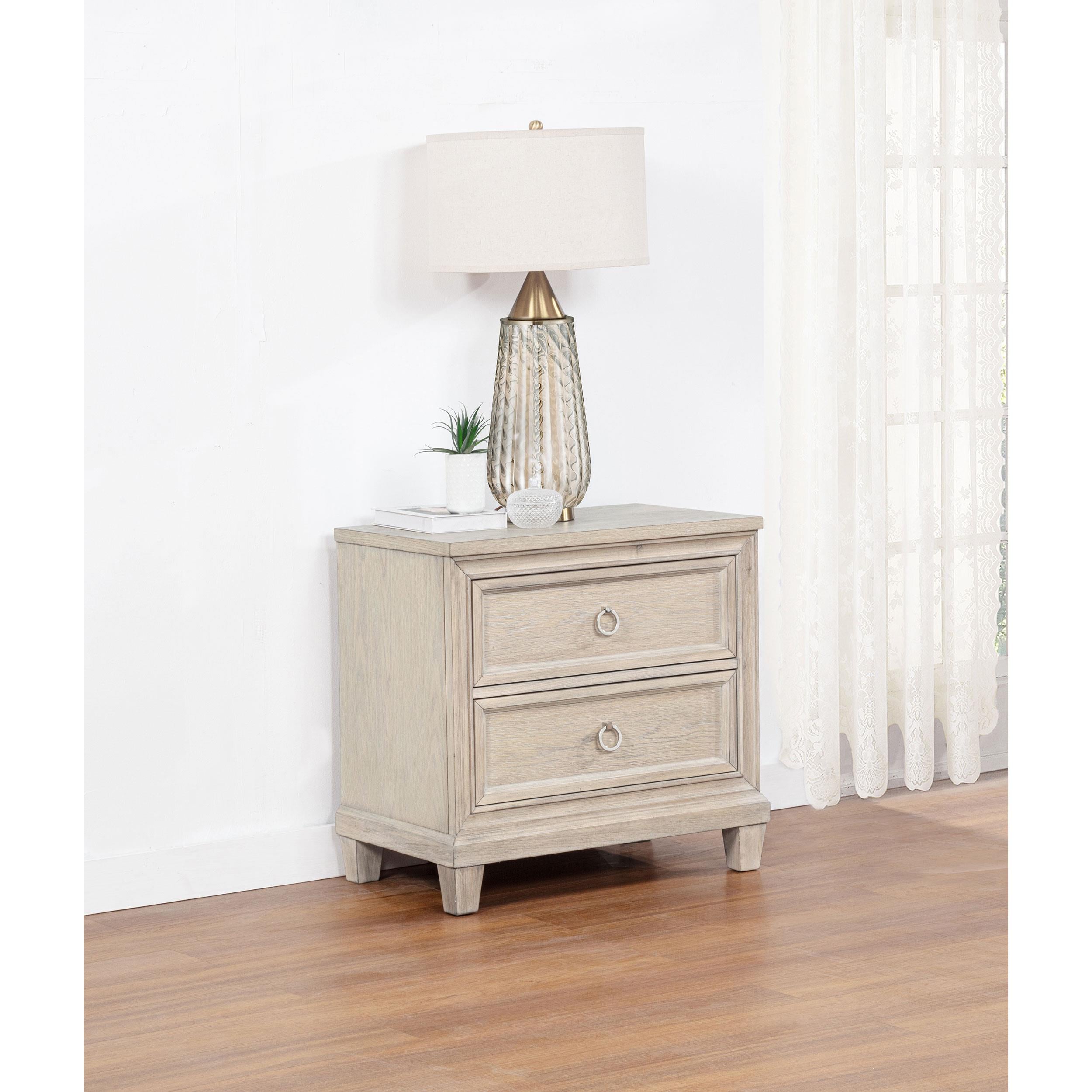  Coaster Furniture Pembroke 215922 2-drawer Nightstand Bedside Table - Washed Oak IMAGE 4