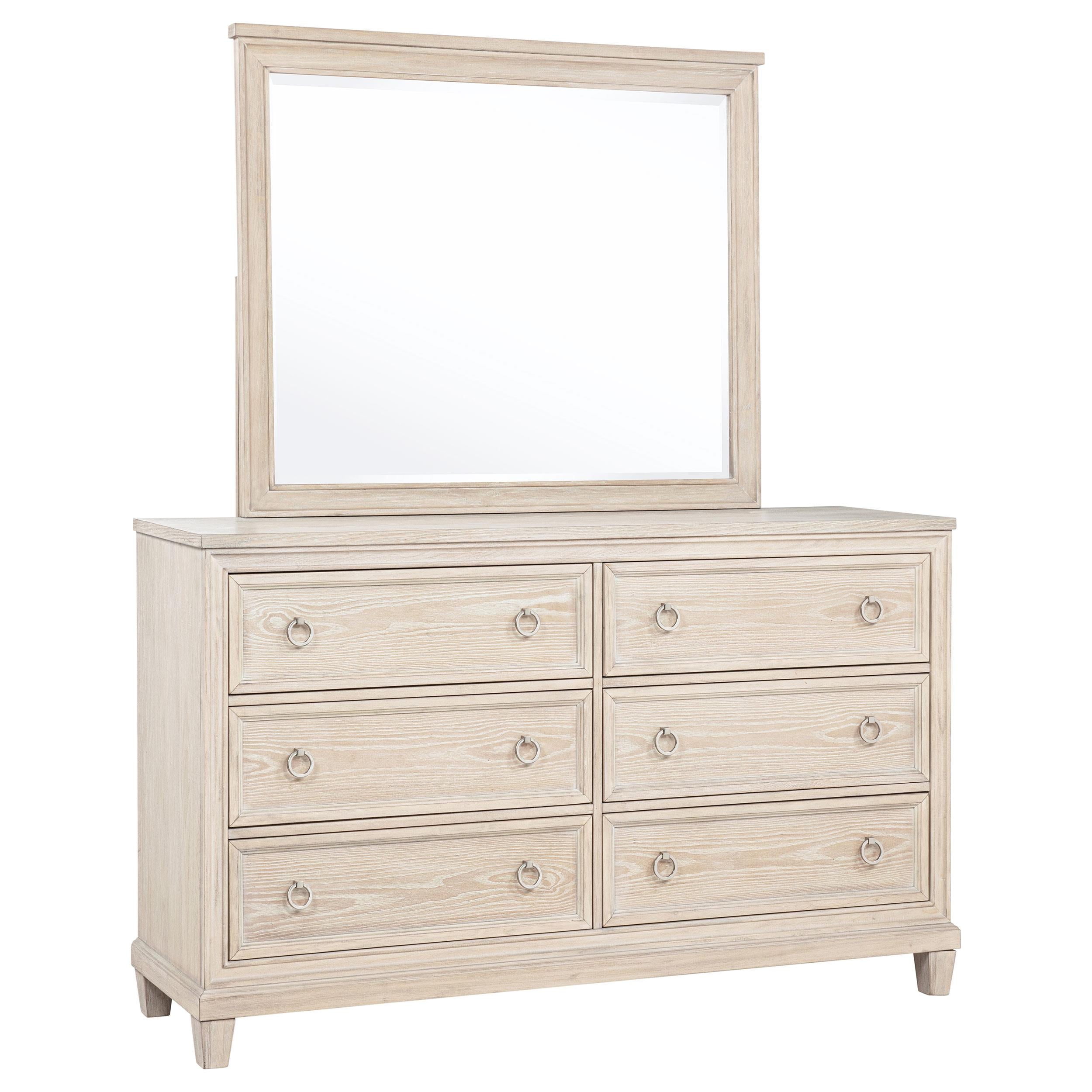  Coaster Furniture Pembroke 215923M 6-drawer Bedroom Dresser with Mirror - Washed Oak IMAGE 1