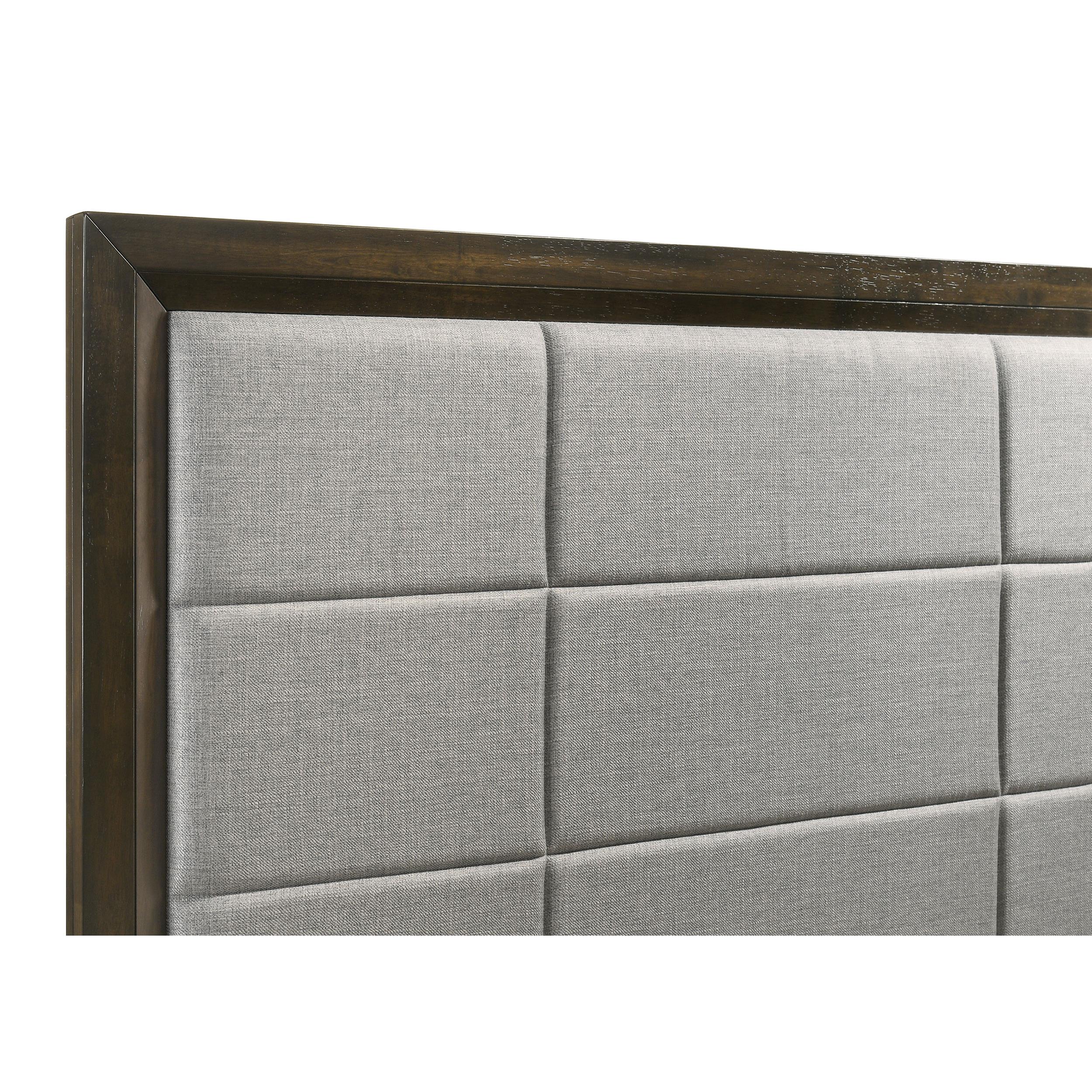  Coaster Furniture Atlas 215971KW 63-inch California King Upholstered Panel Bed - Grey/Dark Oak IMAGE 5
