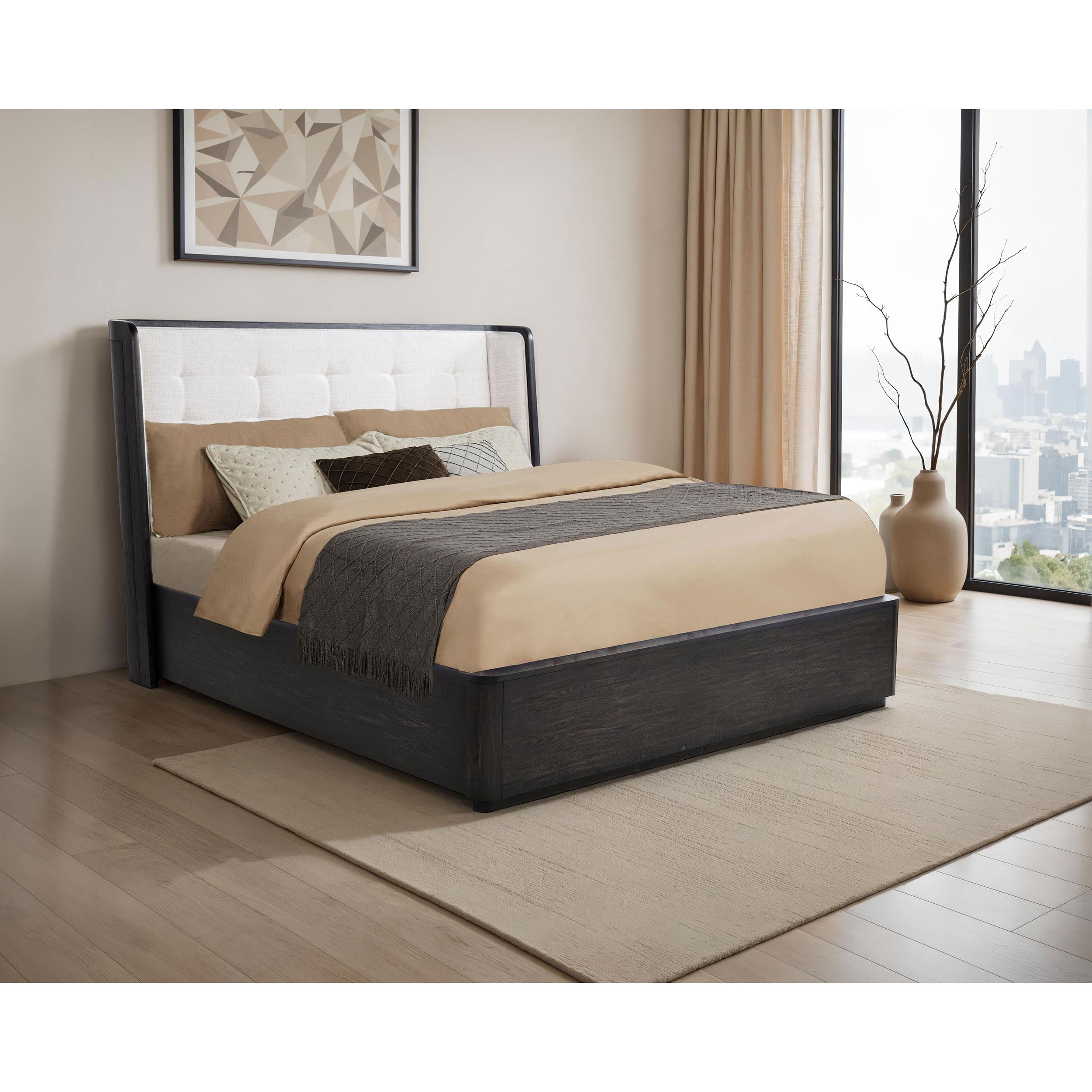  Coaster Furniture Leandro 222491KE 55-inch Eastern King Wingback Bed - Burnished Black IMAGE 9