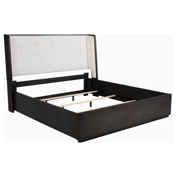 Coaster Furniture Leandro 222491KW 55-inch California King Wingback Bed - Burnished Black