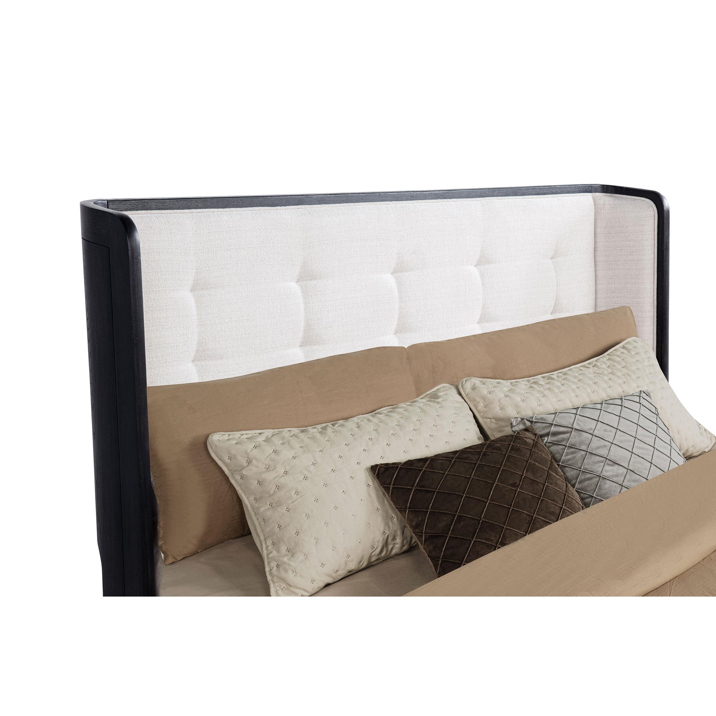  Coaster Furniture Leandro 222491KW 55-inch California King Wingback Bed - Burnished Black IMAGE 2