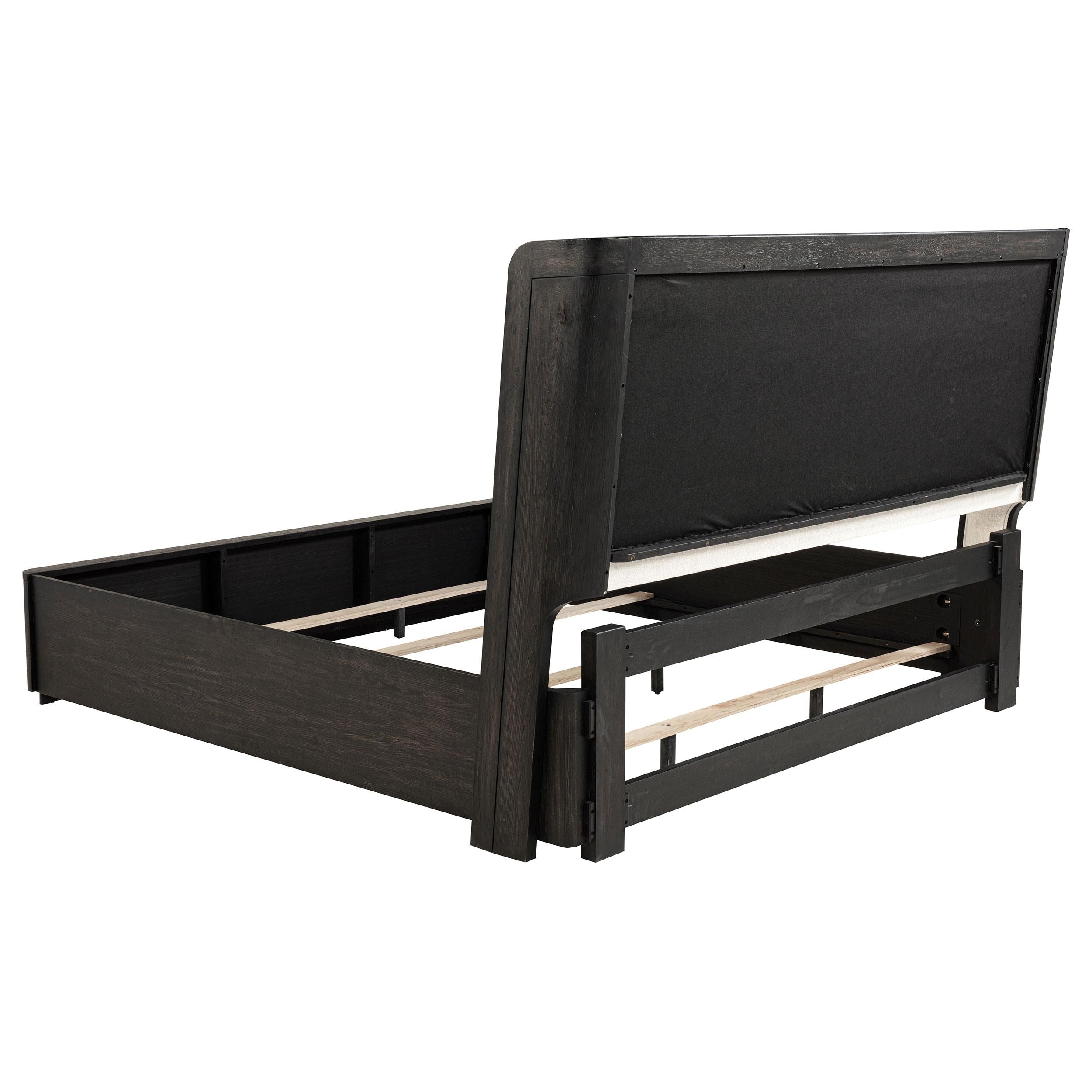  Coaster Furniture Leandro 222491KW 55-inch California King Wingback Bed - Burnished Black IMAGE 4