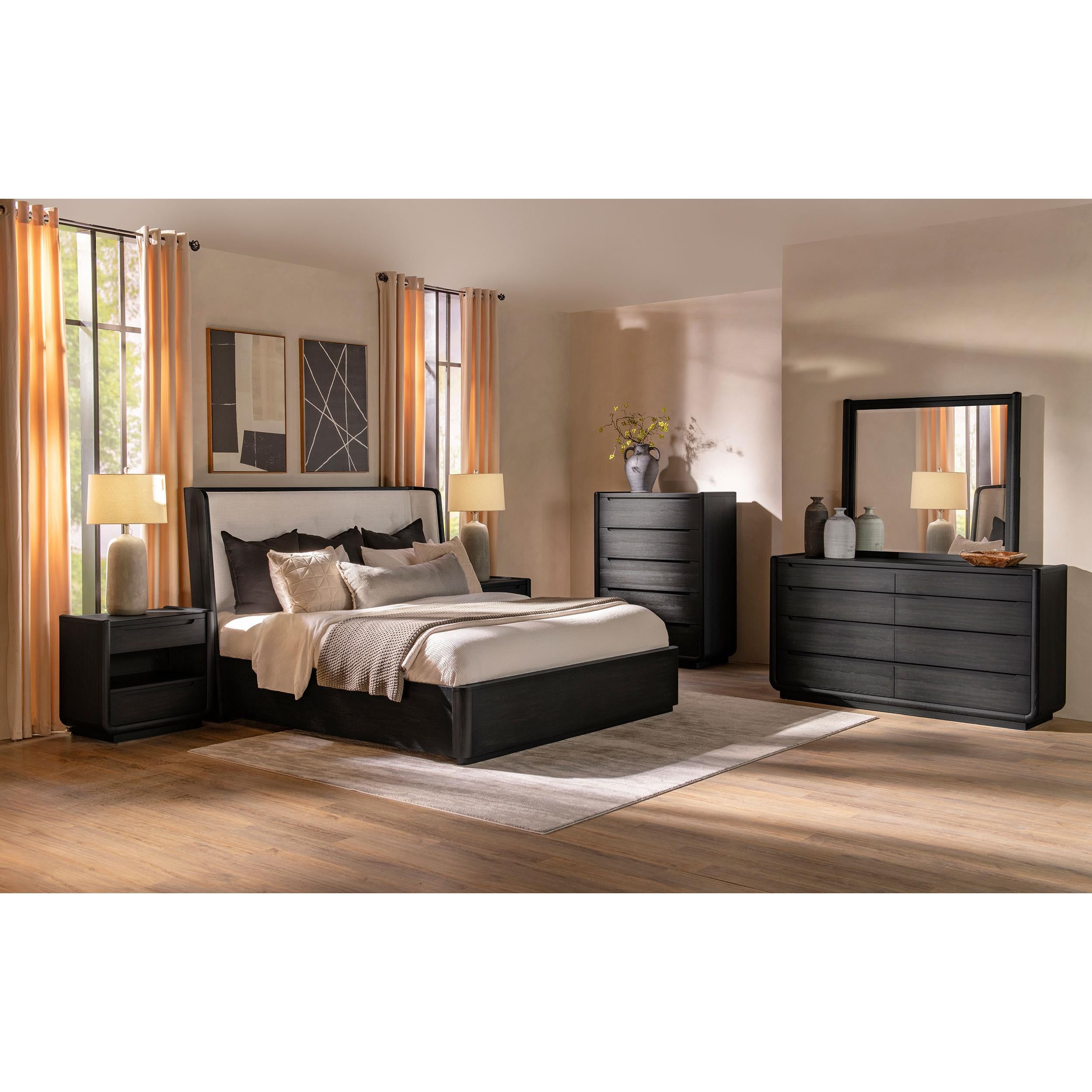  Coaster Furniture Leandro 222491KW 55-inch California King Wingback Bed - Burnished Black IMAGE 9