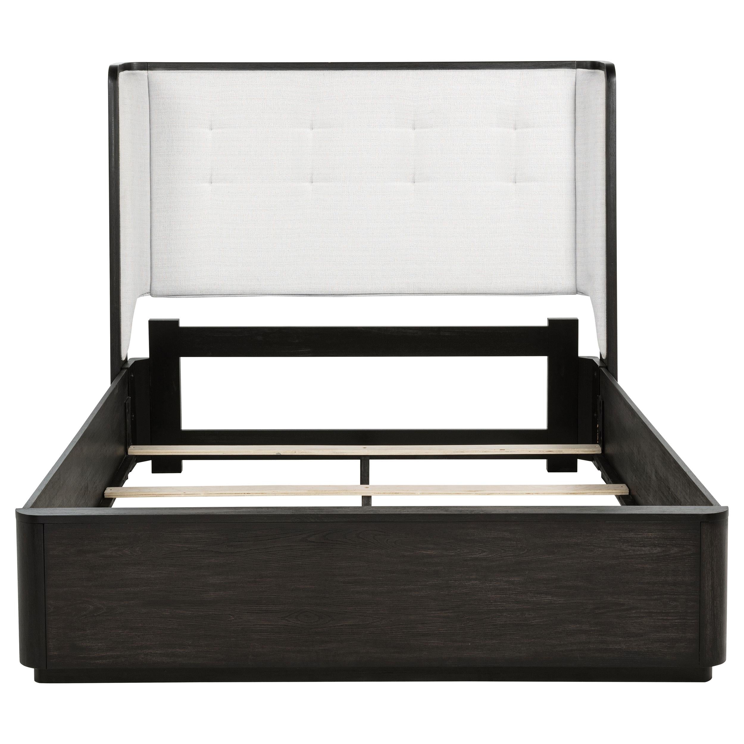  Coaster Furniture Leandro 222491Q 55-inch Queen Wingback Bed - Burnished Black IMAGE 2