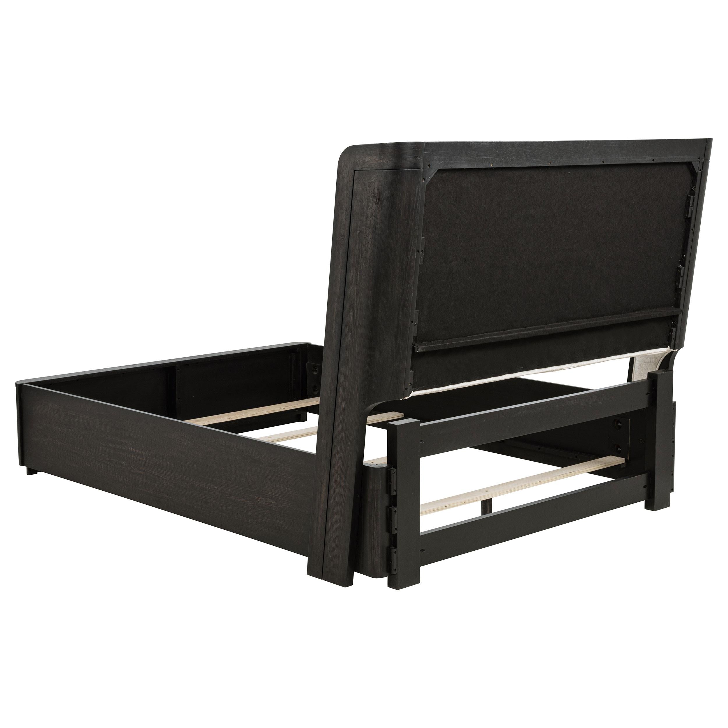  Coaster Furniture Leandro 222491Q 55-inch Queen Wingback Bed - Burnished Black IMAGE 4