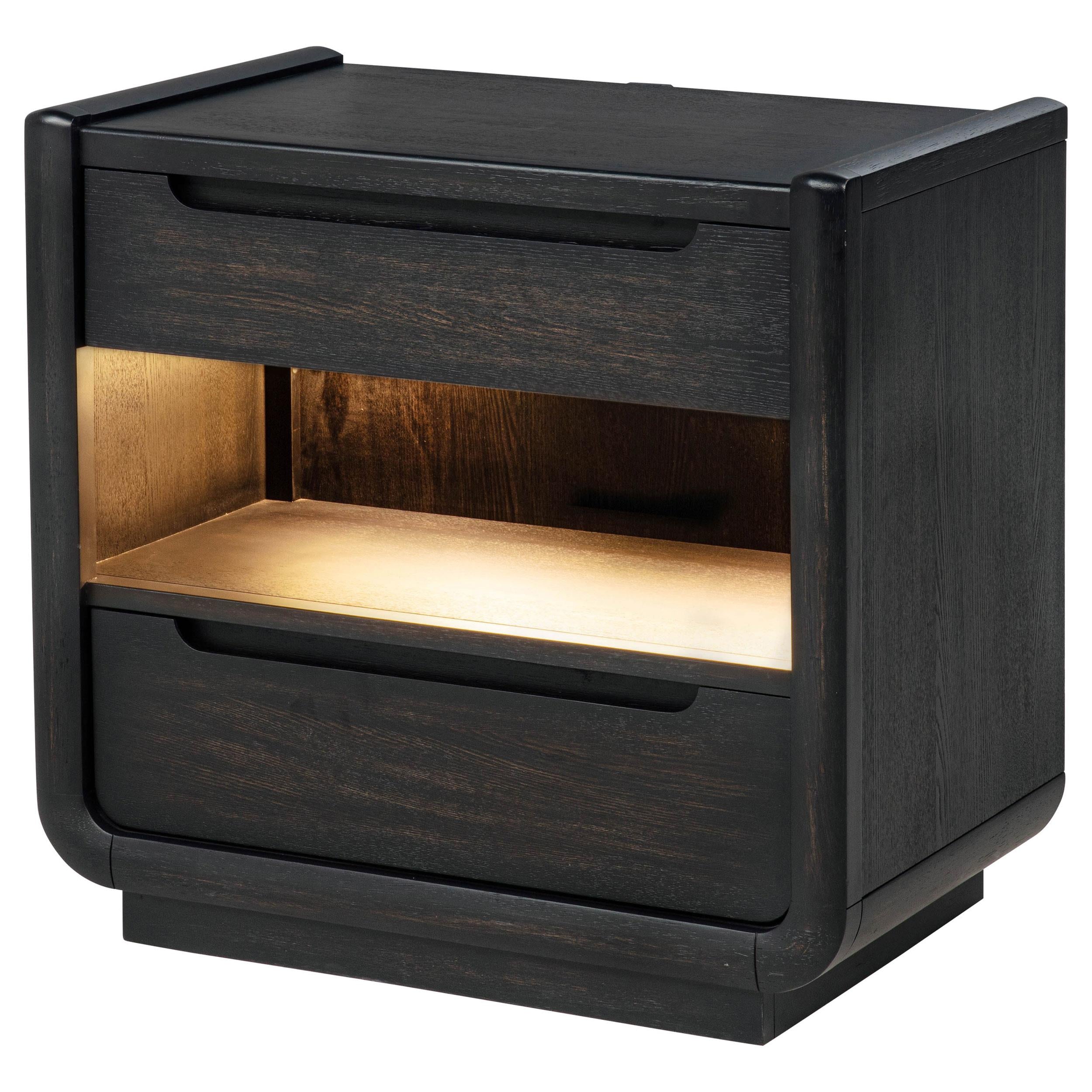  Coaster Furniture Leandro 222492 2-drawer LED Nightstand with USB - Burnished Black IMAGE 11