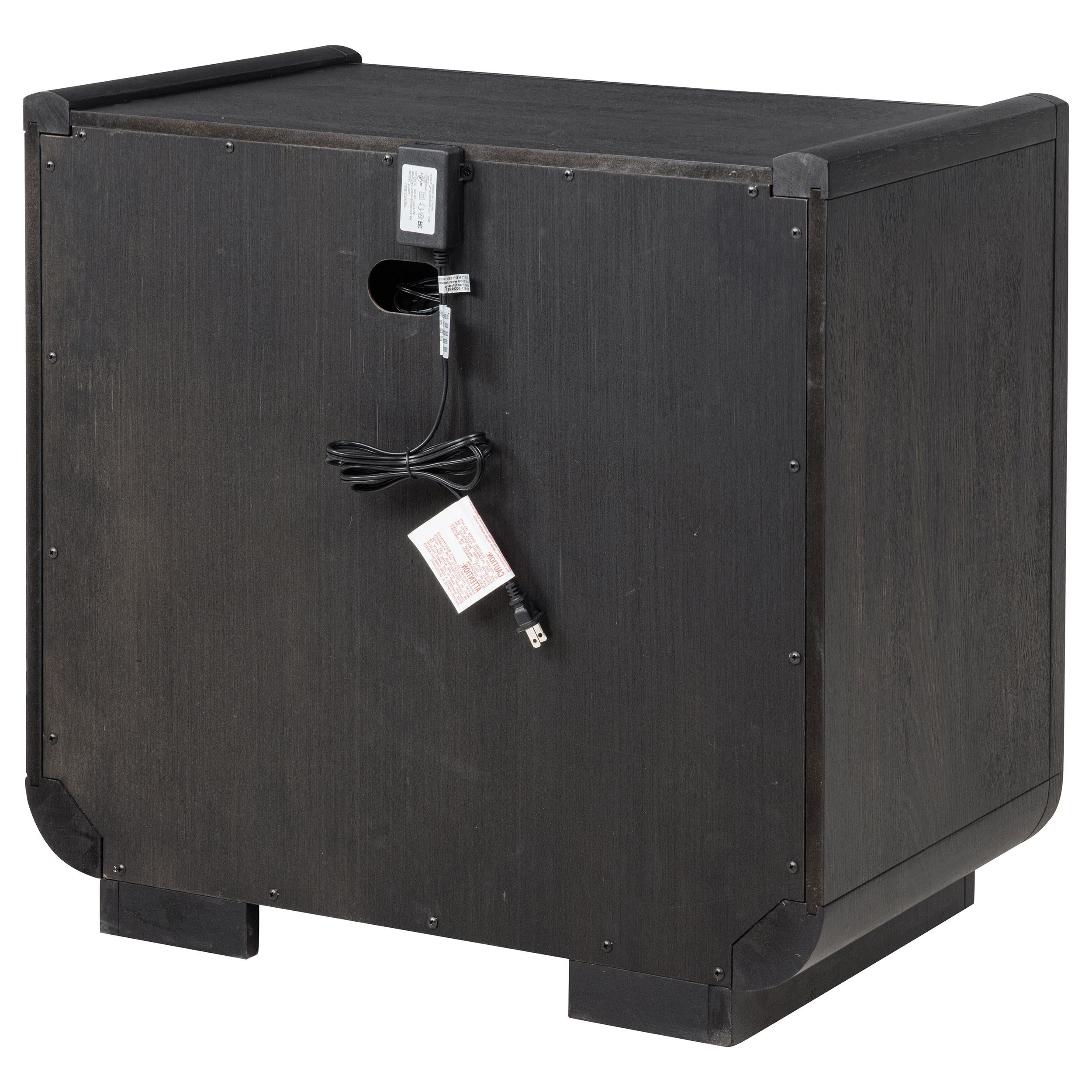  Coaster Furniture Leandro 222492 2-drawer LED Nightstand with USB - Burnished Black IMAGE 12