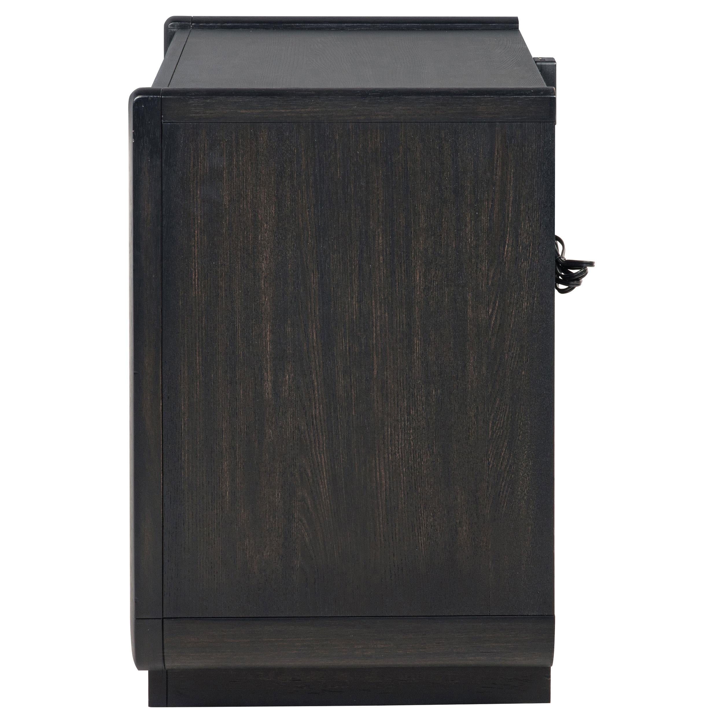  Coaster Furniture Leandro 222492 2-drawer LED Nightstand with USB - Burnished Black IMAGE 2