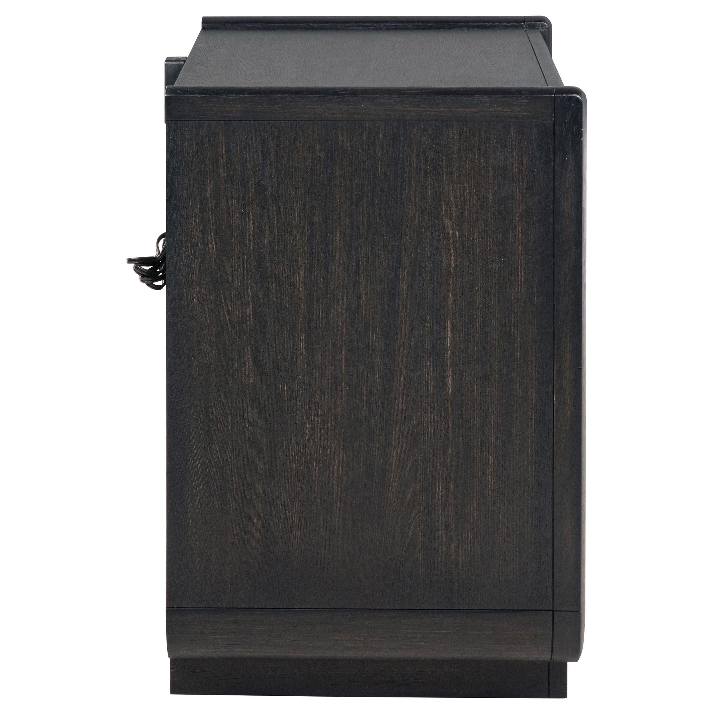  Coaster Furniture Leandro 222492 2-drawer LED Nightstand with USB - Burnished Black IMAGE 3