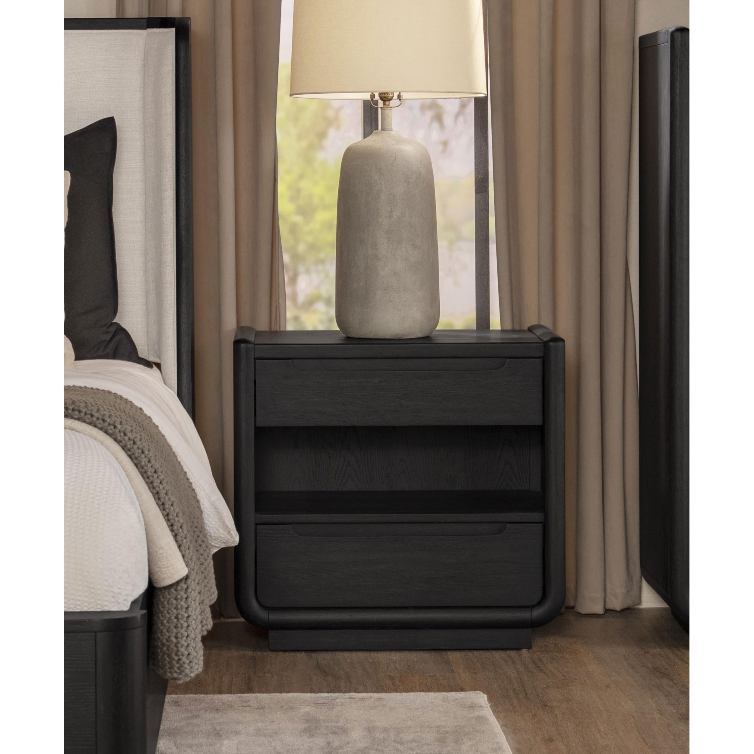  Coaster Furniture Leandro 222492 2-drawer LED Nightstand with USB - Burnished Black IMAGE 5