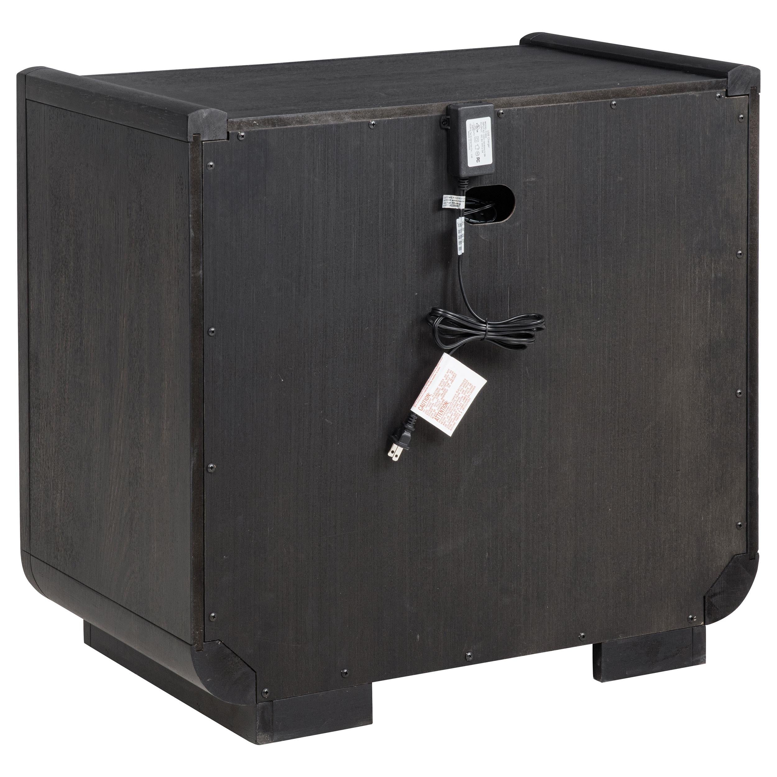  Coaster Furniture Leandro 222492 2-drawer LED Nightstand with USB - Burnished Black IMAGE 6