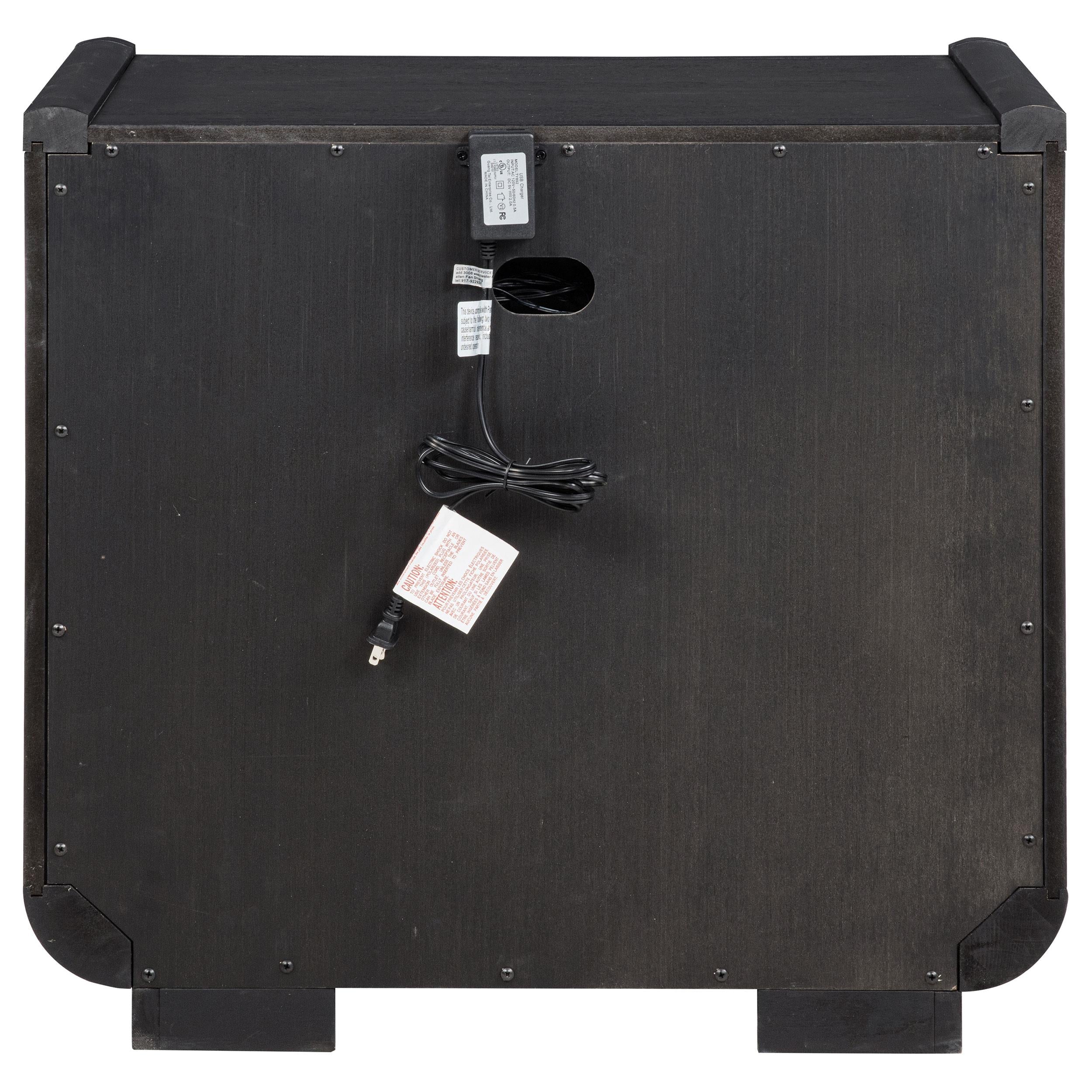 Coaster Furniture Leandro 222492 2-drawer LED Nightstand with USB - Burnished Black IMAGE 9