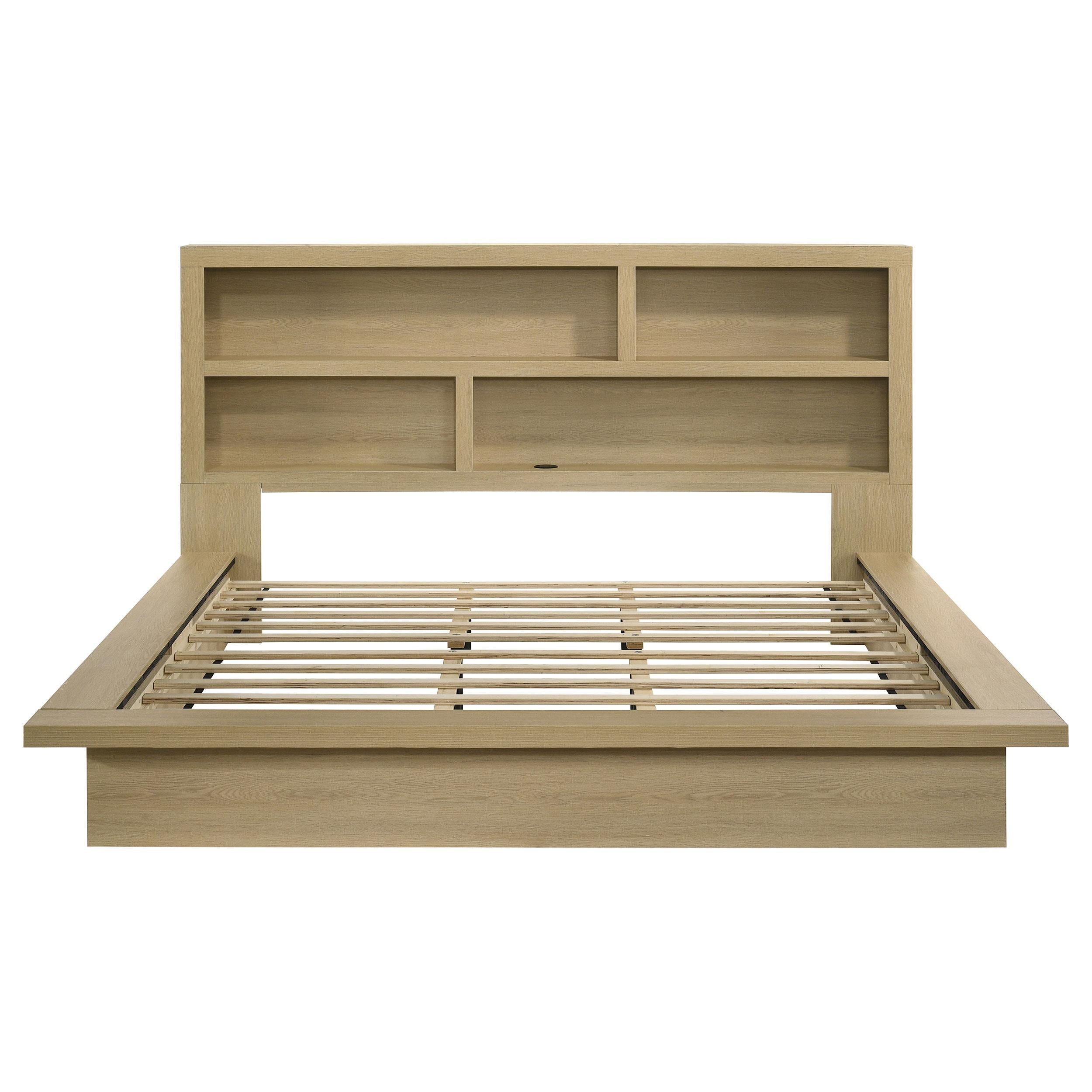  Coaster Furniture Hendricks 222650KW California King Bookcase Headboard Platform Bed - Light Oak IMAGE 2