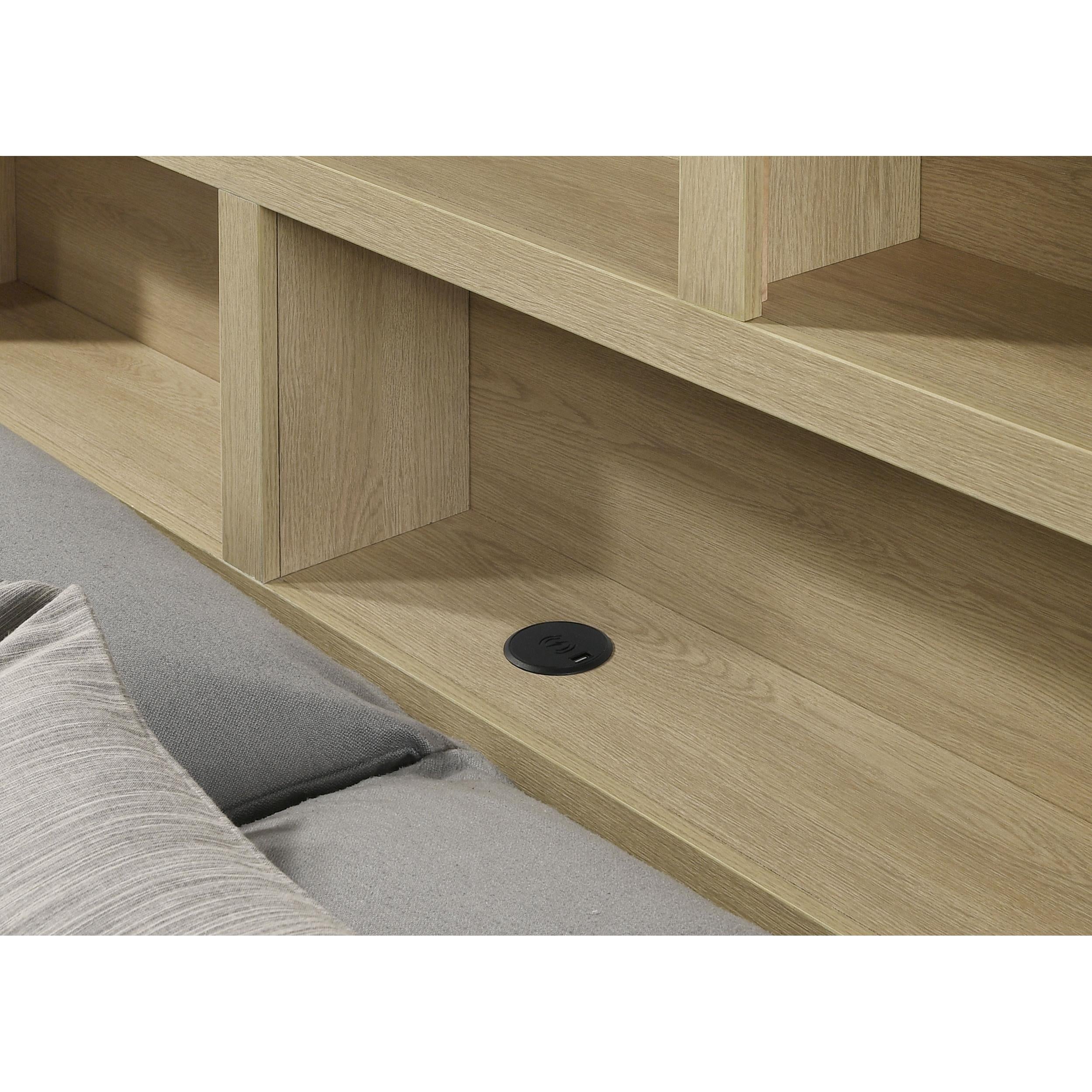  Coaster Furniture Hendricks 222650KW California King Bookcase Headboard Platform Bed - Light Oak IMAGE 3