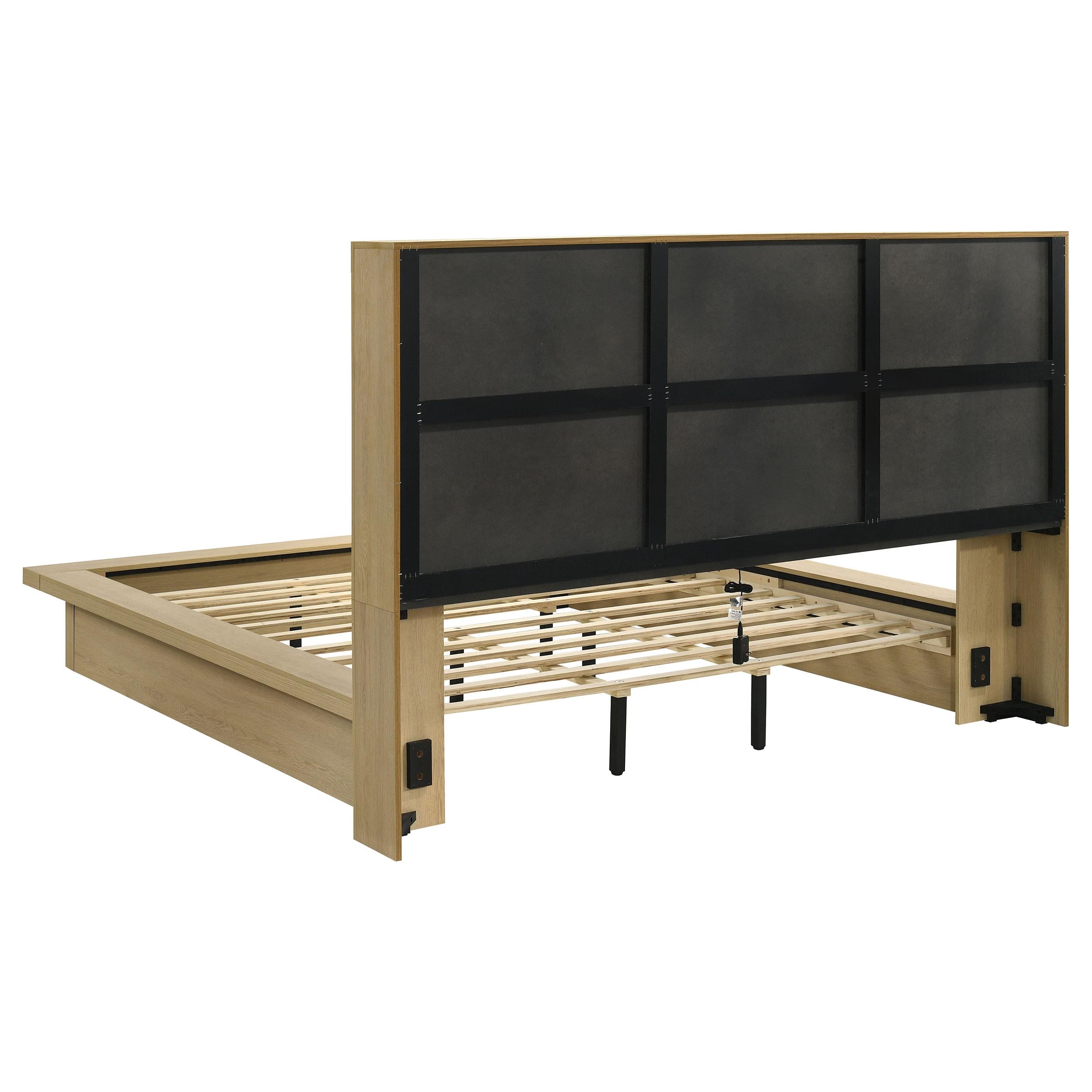 Coaster Furniture Hendricks 222650KW California King Bookcase Headboard Platform Bed - Light Oak IMAGE 4
