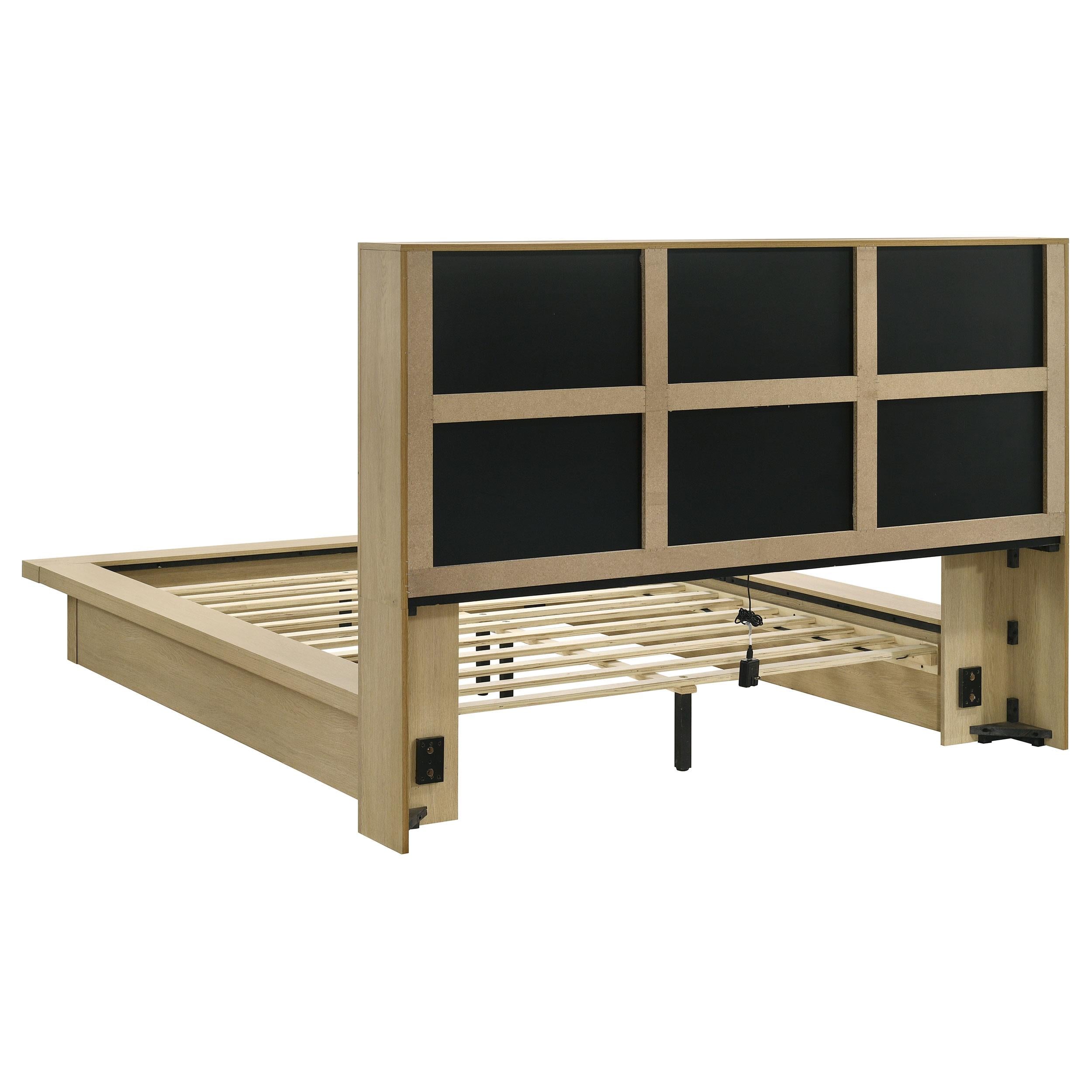  Coaster Furniture Hendricks 222650Q Queen Bookcase Headboard Platform Bed - Light Oak IMAGE 4