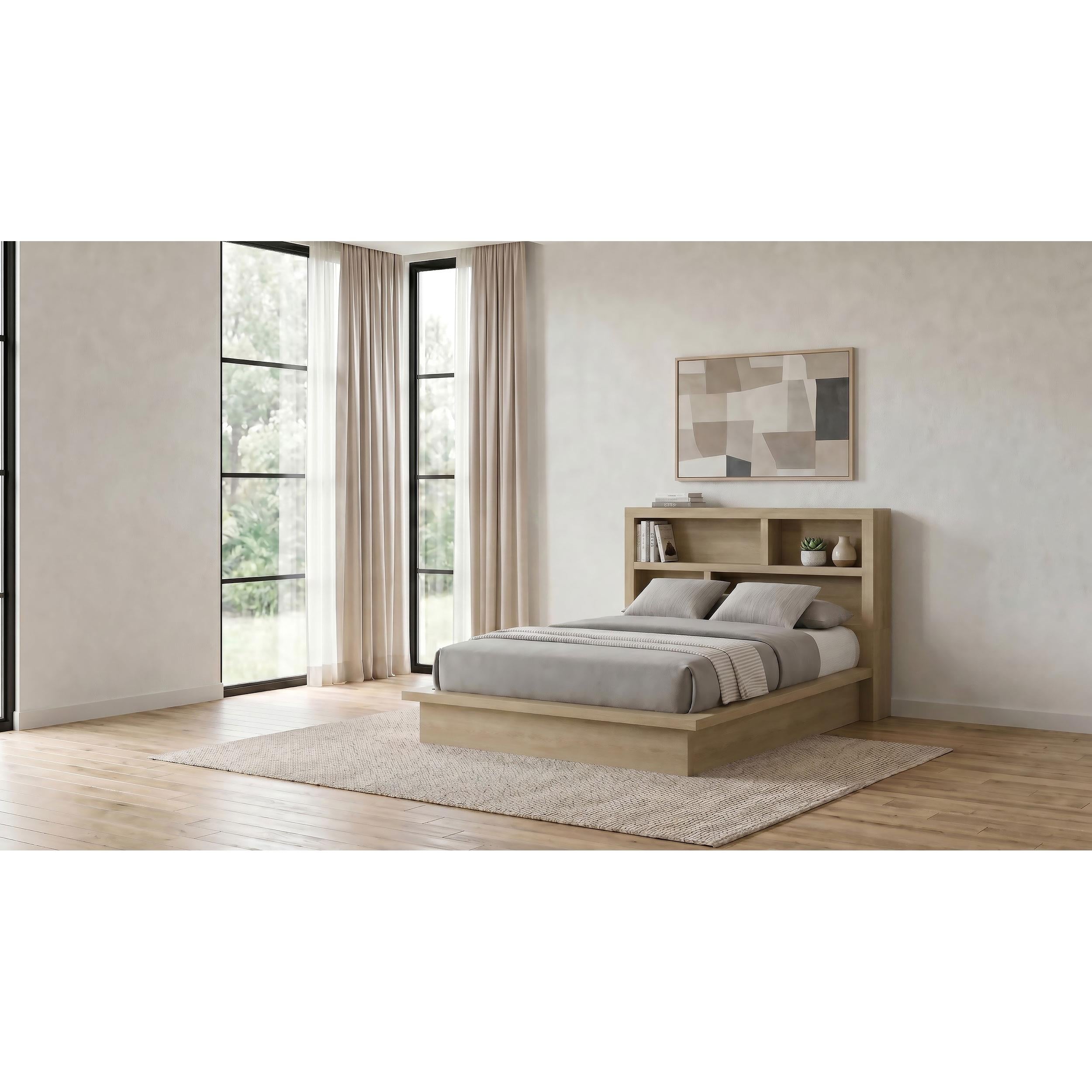  Coaster Furniture Hendricks 222650Q Queen Bookcase Headboard Platform Bed - Light Oak IMAGE 6