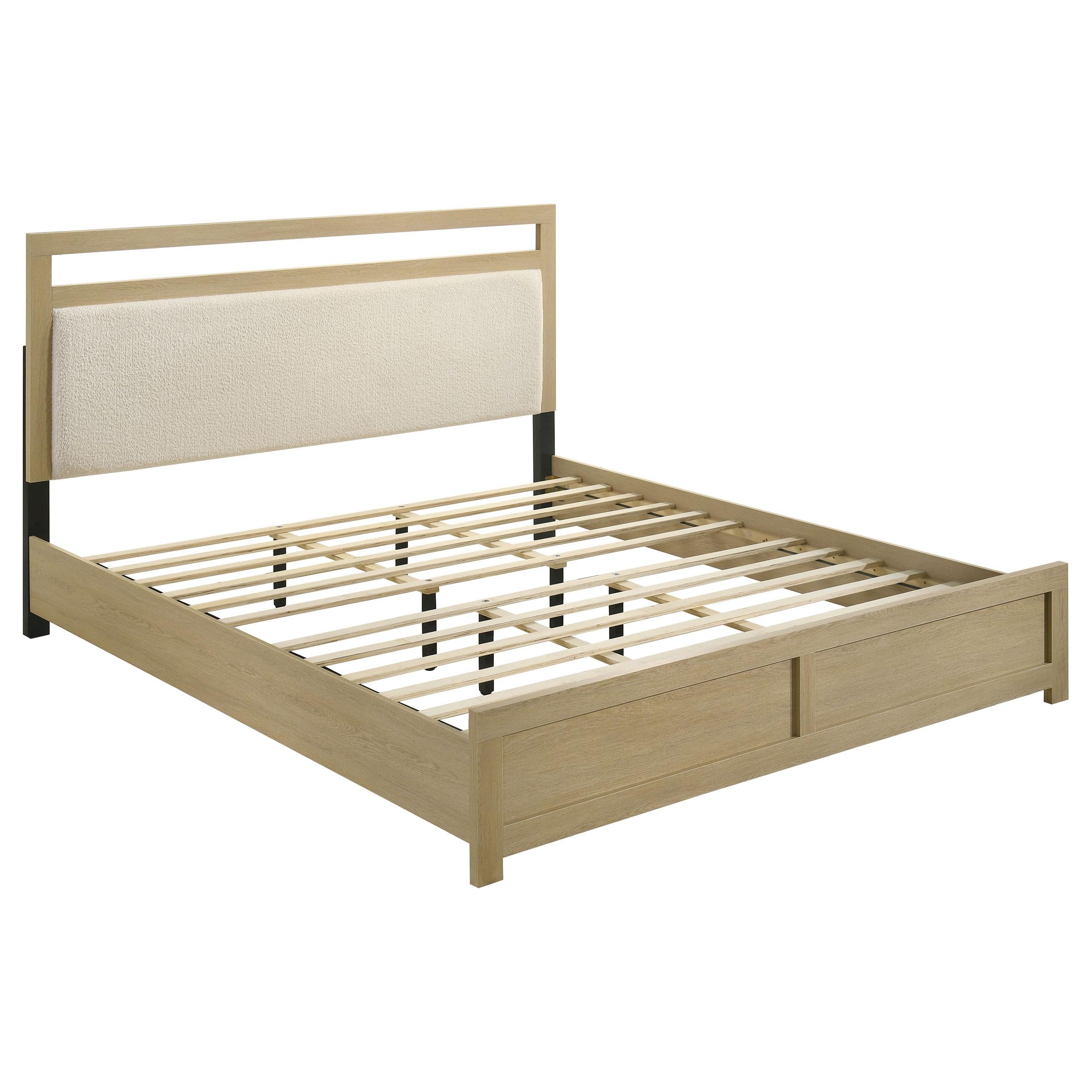  Coaster Furniture Hendricks 222651KE Eastern King Panel Headboard Platform Bed - Light Oak IMAGE 1