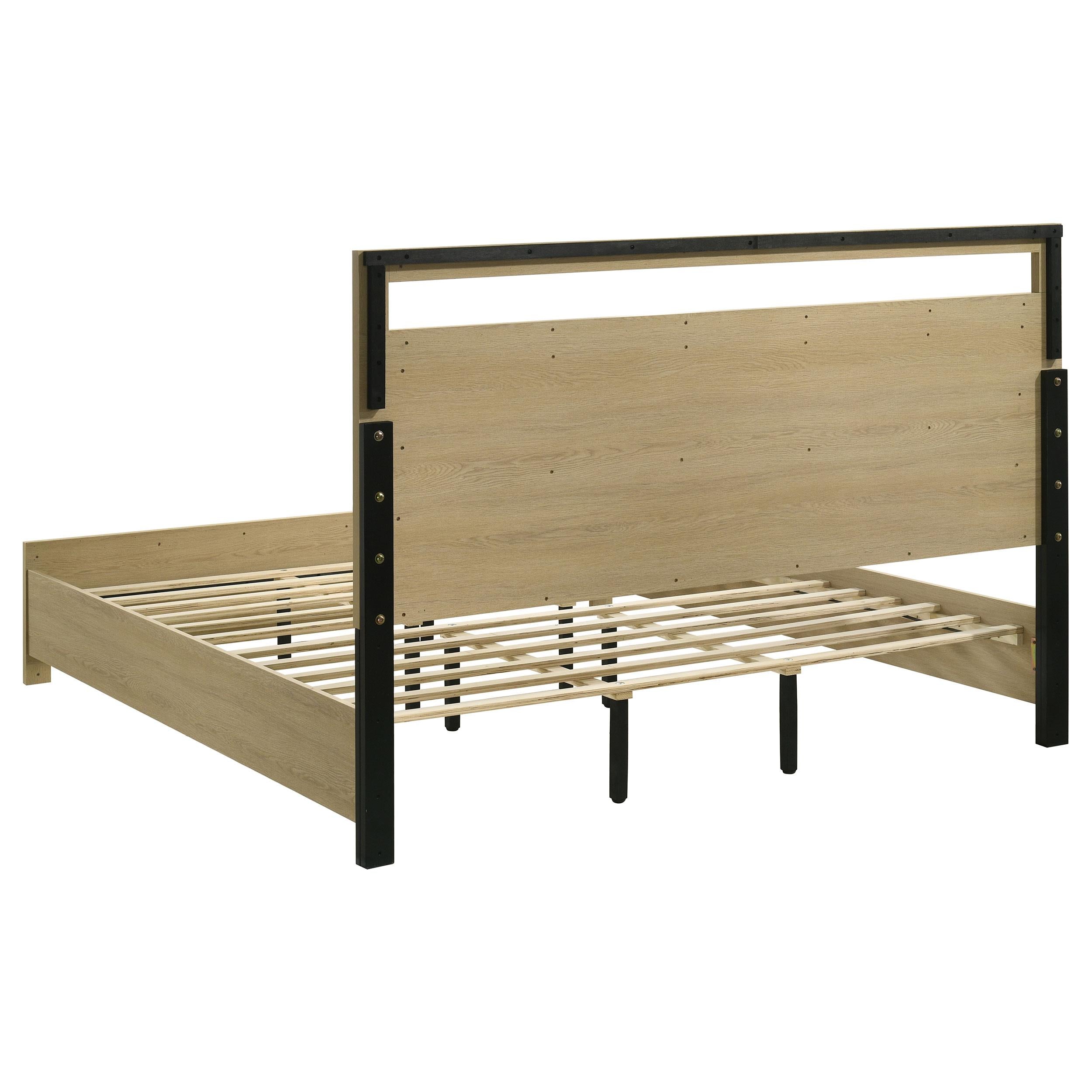  Coaster Furniture Hendricks 222651KW California King Panel Headboard Platform Bed - Light Oak IMAGE 2