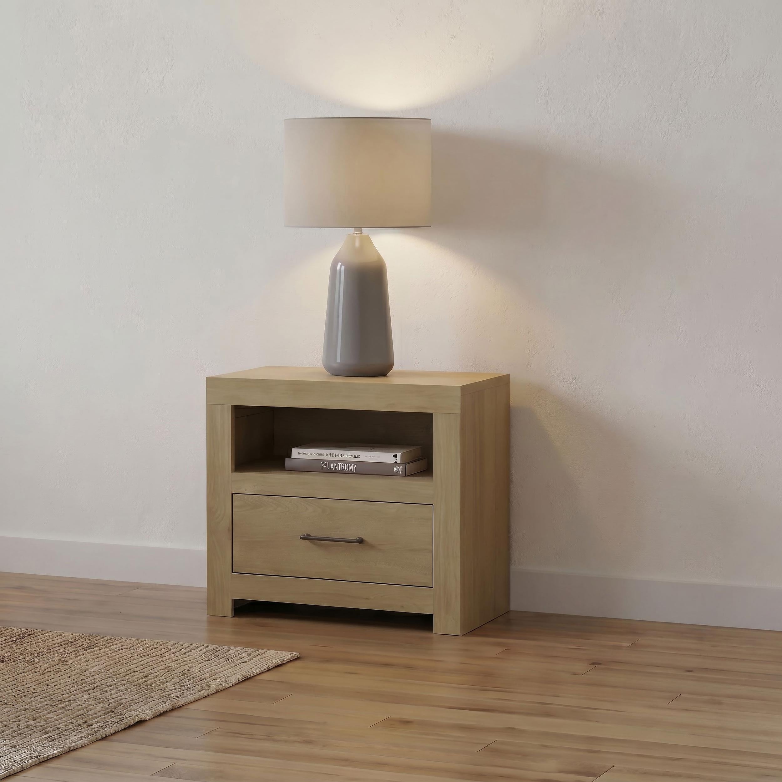  Coaster Furniture Hendricks 222652 1-drawer Nightstand Bedside Table with Cubby - Light Oak IMAGE 4