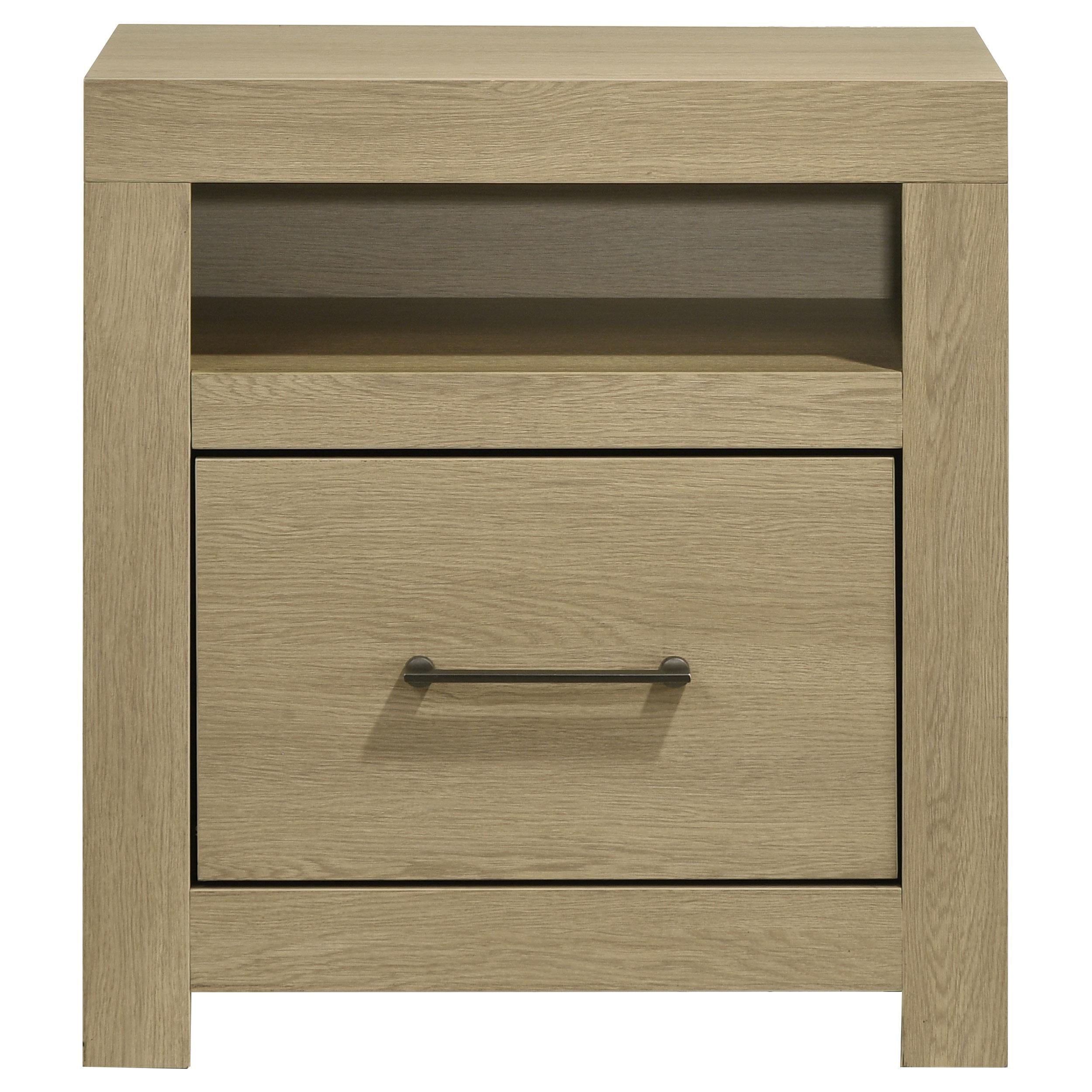  Coaster Furniture Hendricks 222652 1-drawer Nightstand Bedside Table with Cubby - Light Oak IMAGE 6