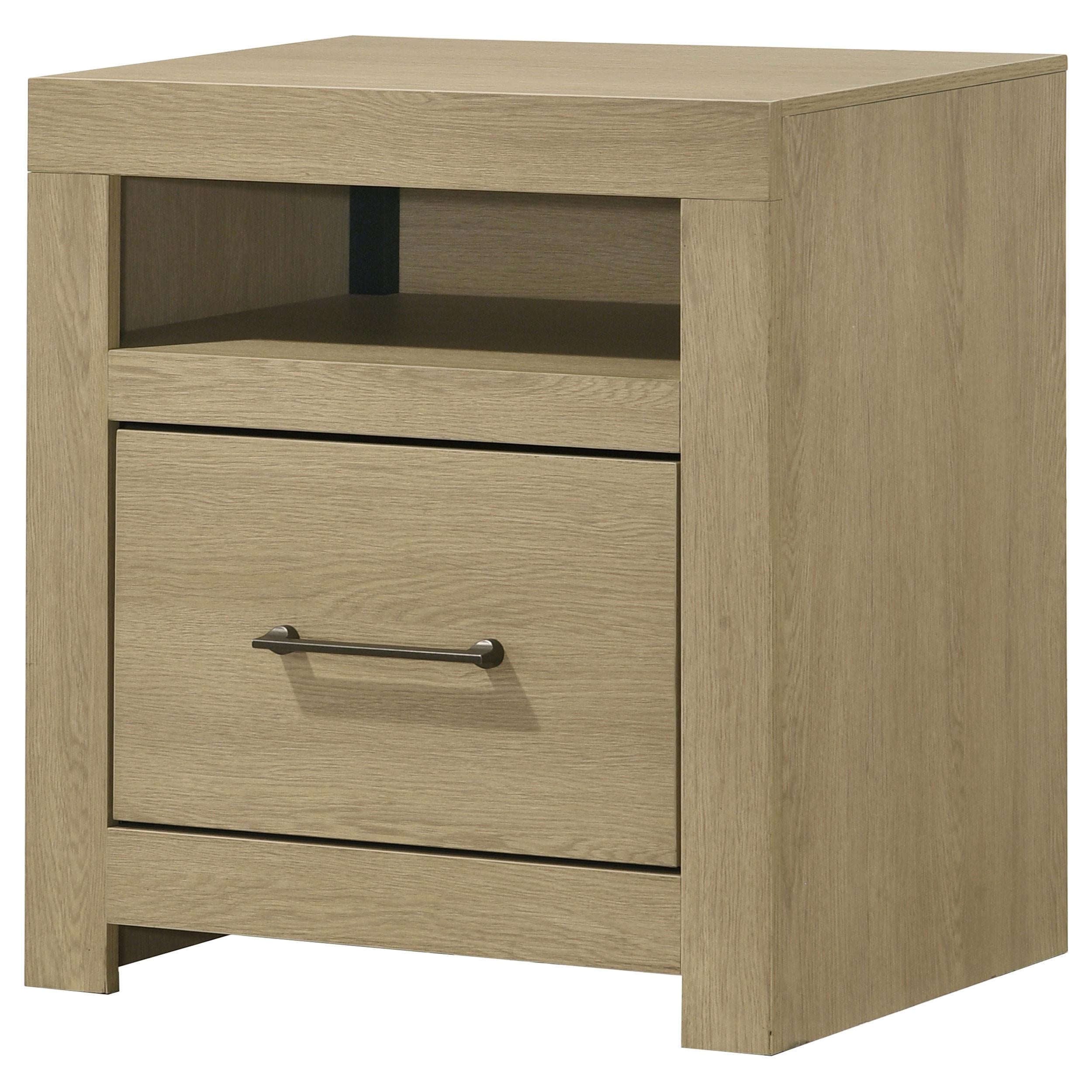  Coaster Furniture Hendricks 222652 1-drawer Nightstand Bedside Table with Cubby - Light Oak IMAGE 8