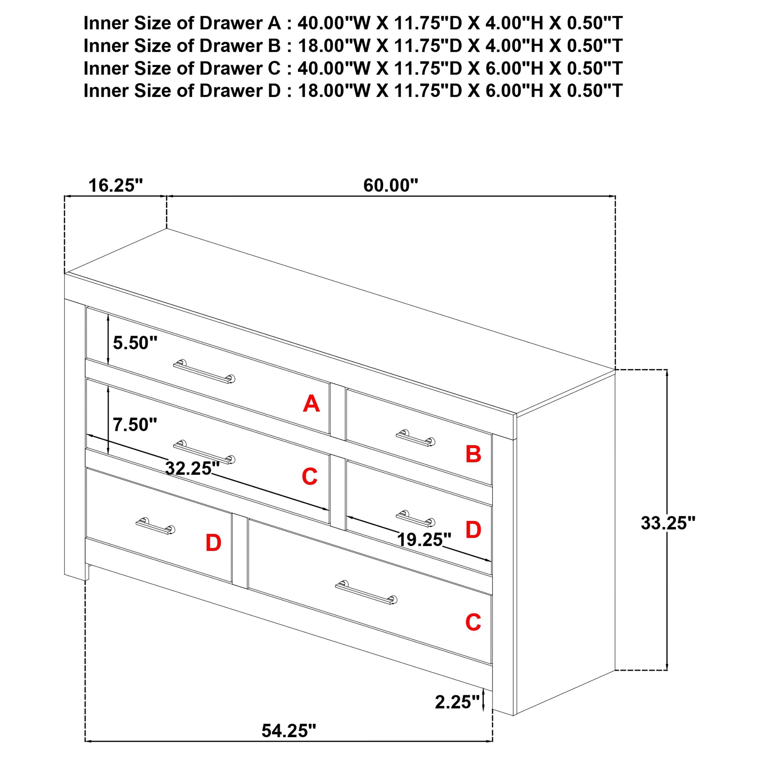  Coaster Furniture Hendricks 222653 6-drawer Bedroom Dresser Storage Cabinet - Light Oak IMAGE 10